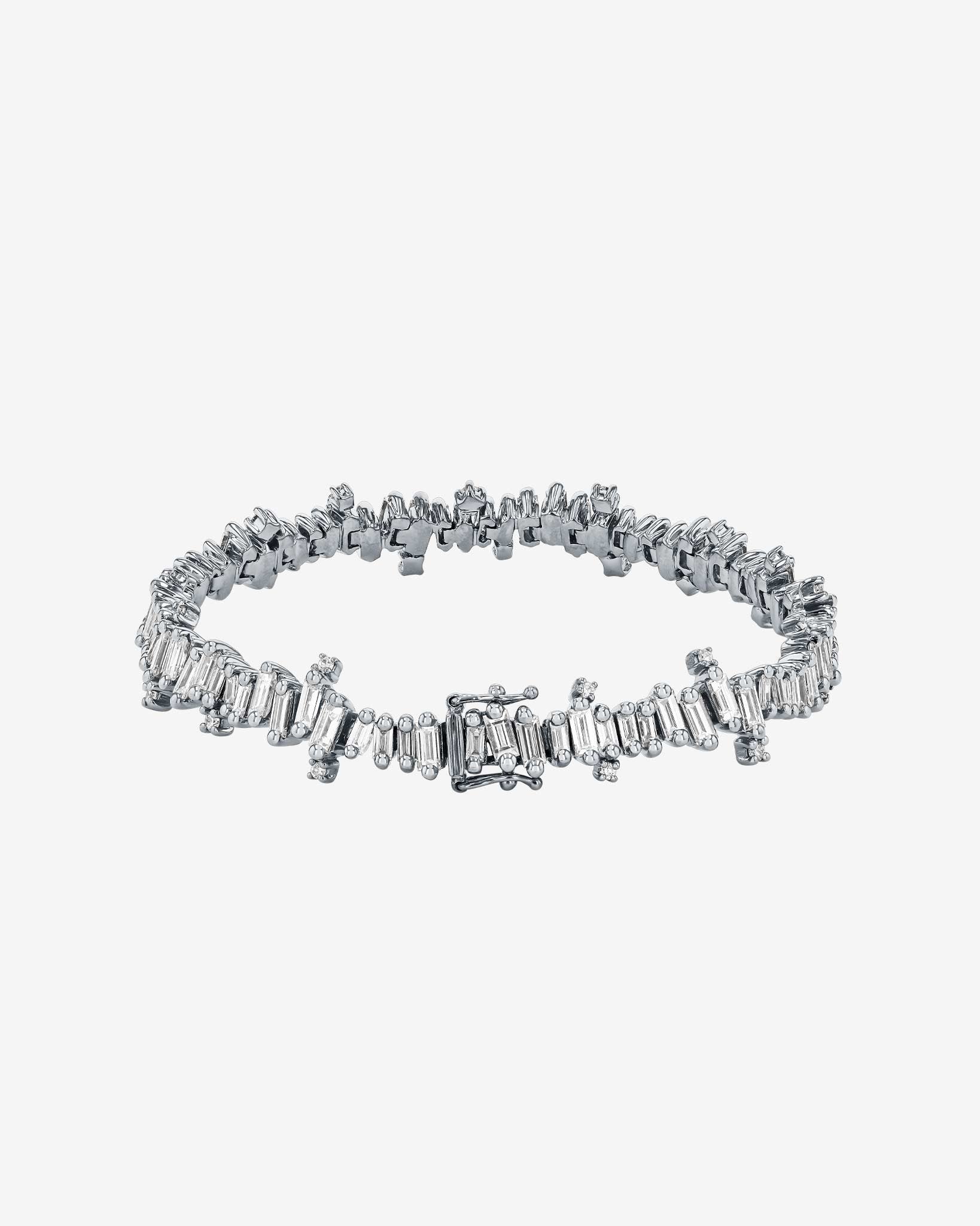 Suzanne Kalan Bold Burst Diamond Tennis Bracelet in 18k white gold