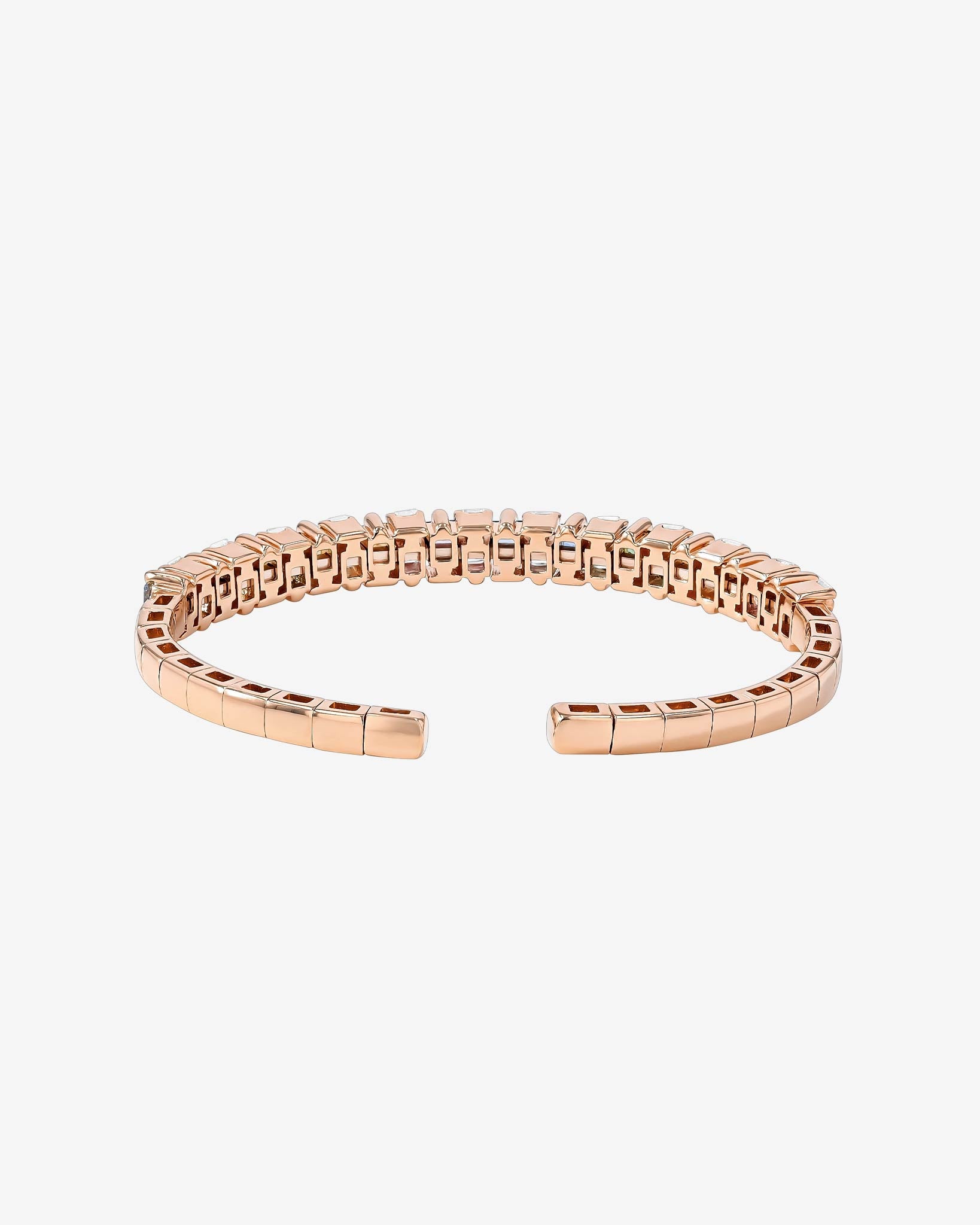 Suzanne Kalan Princess Bold Pastel Sapphire Bangle in 18k rose gold