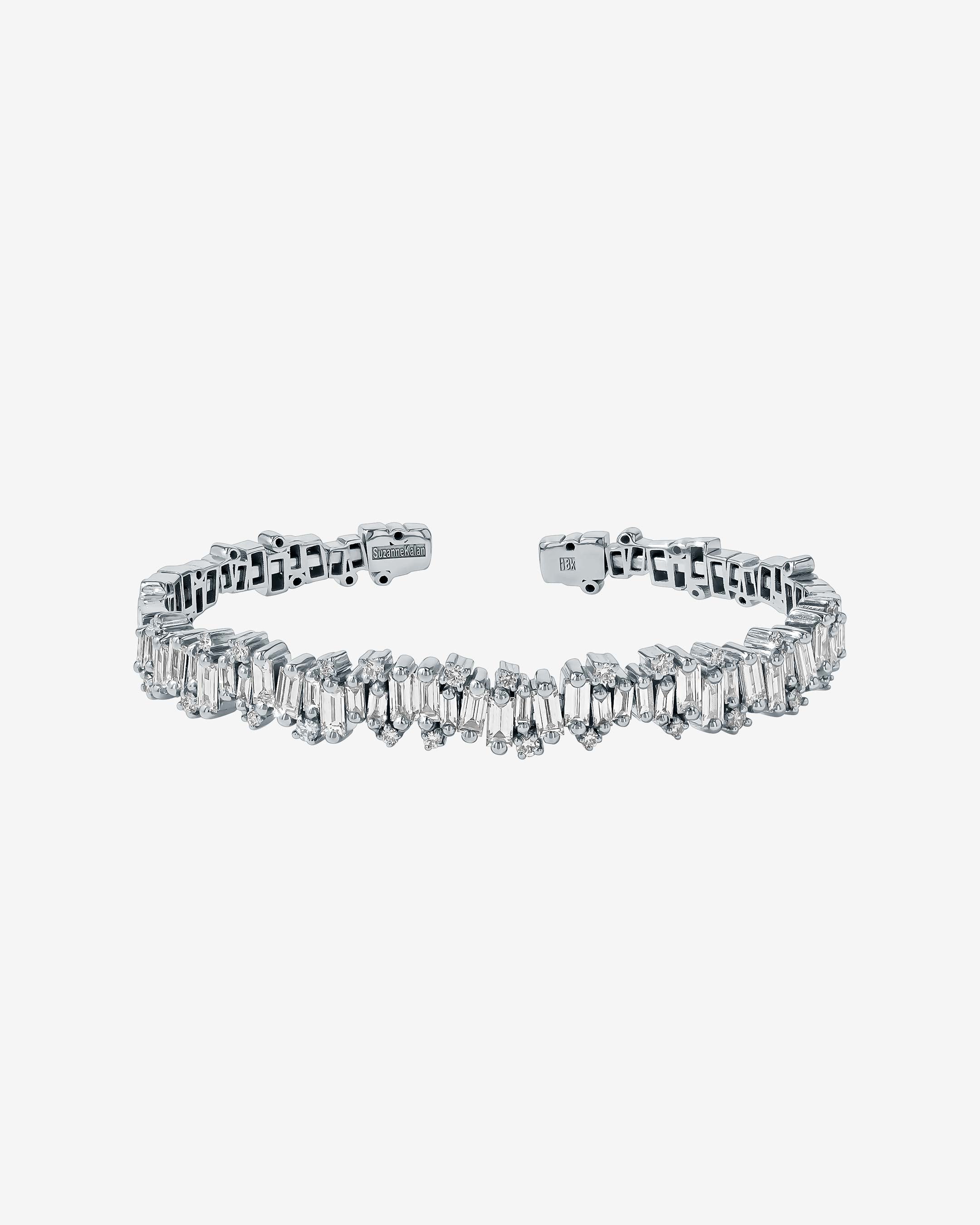 Suzanne Kalan Shimmer Audrey Diamond Bangle in 18k white gold