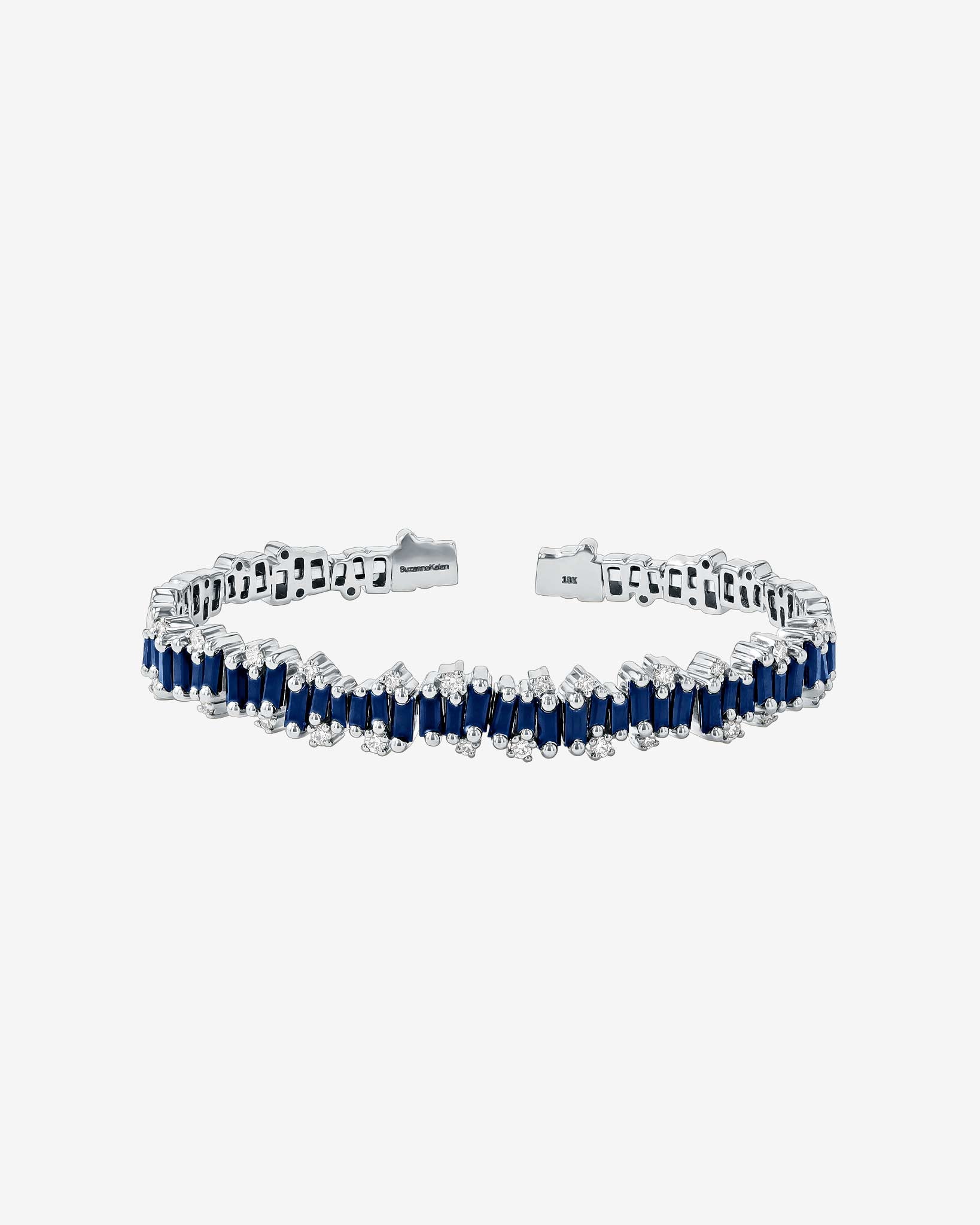 Suzanne Kalan Shimmer Audrey Dark Blue Sapphire Bangle in 18K white gold