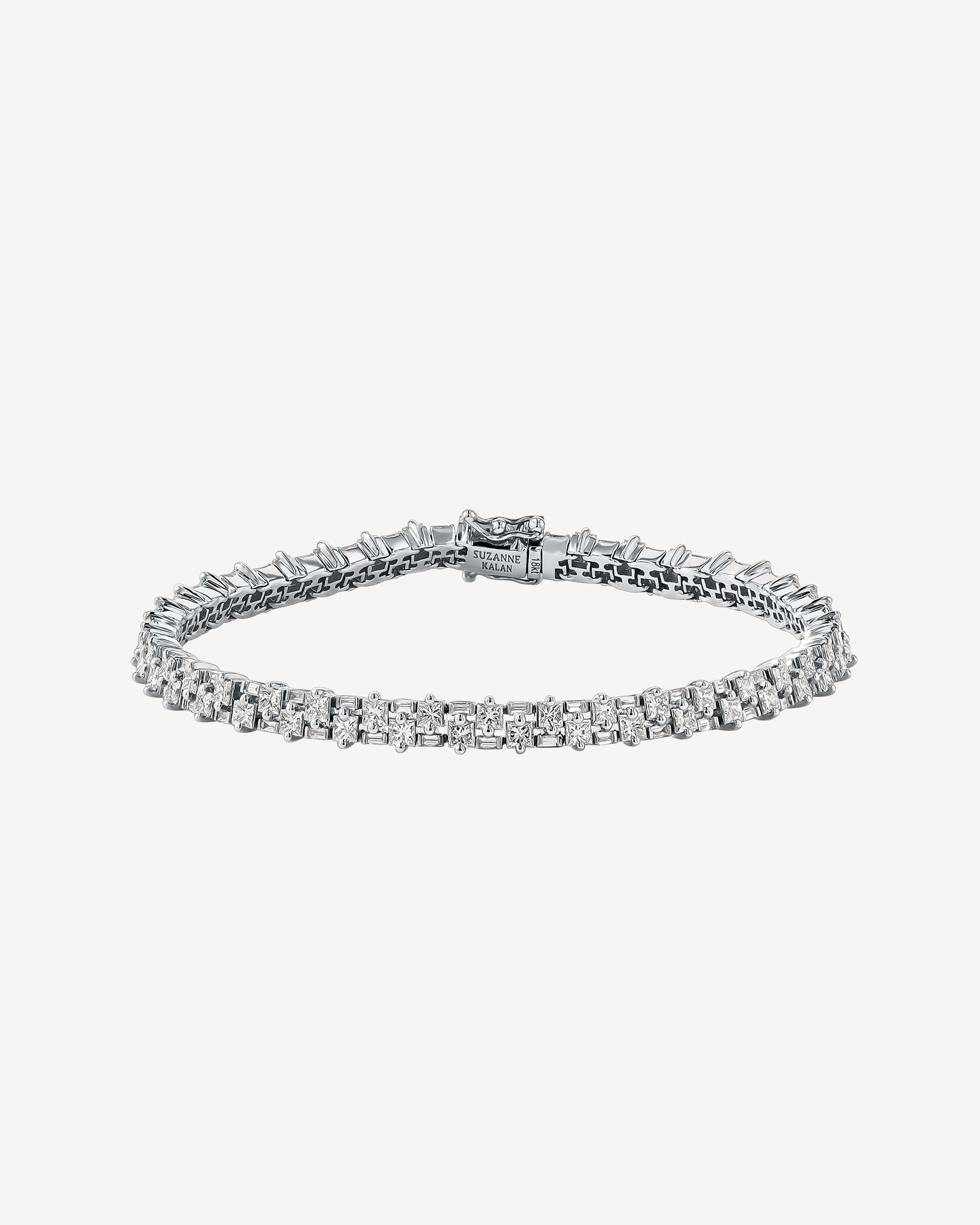 Suzanne Kalan Princess Mini Stack Diamond Tennis Bracelet in 18k white gold
