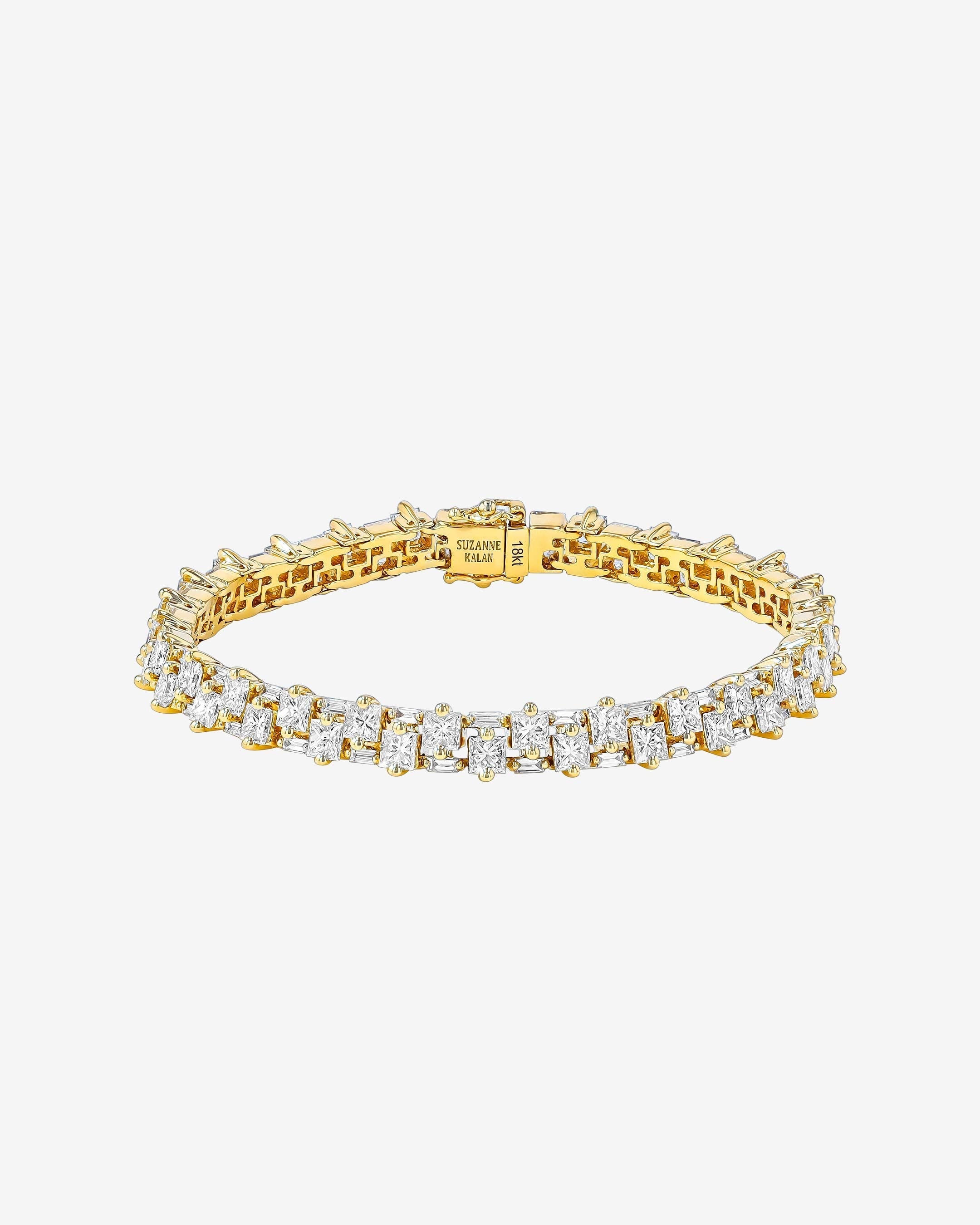 Suzanne Kalan Princess Midi Stack Diamond Tennis Bracelet in 18k yellow gold