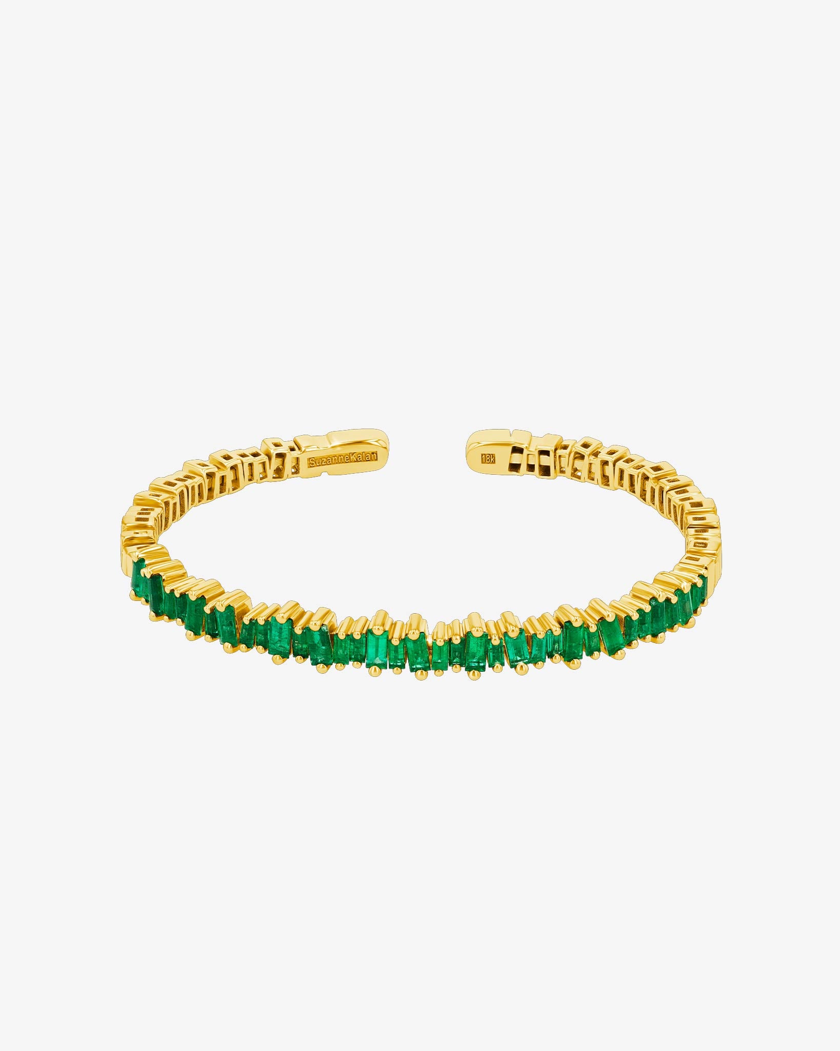 Suzanne Kalan Bold Emerald Bangle in 18k yellow gold