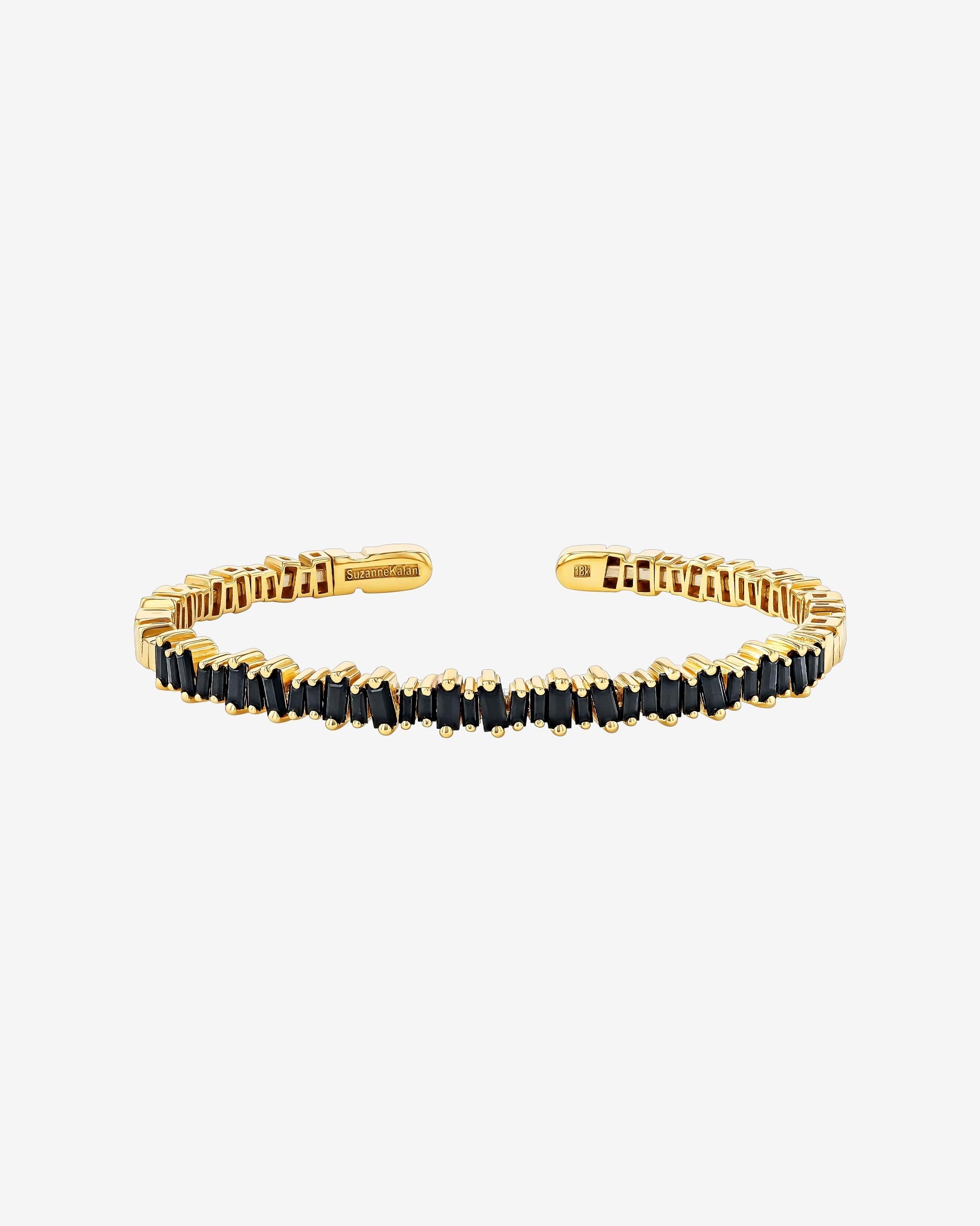 Suzanne Kalan Bold Black Sapphire Bangle in 18k yellow gold