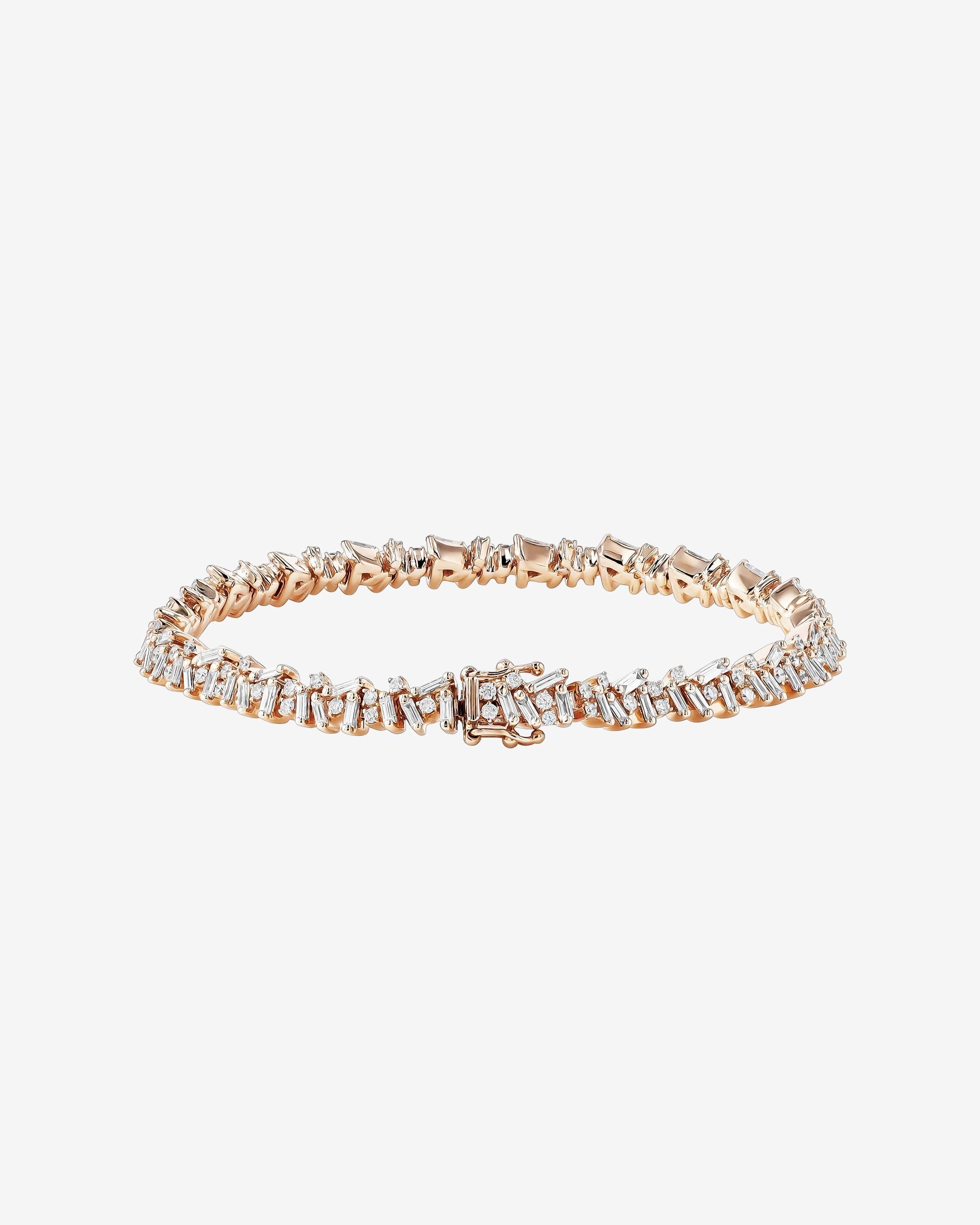 Suzanne Kalan Icon White Diamond Tennis Bracelet in 18k rose gold