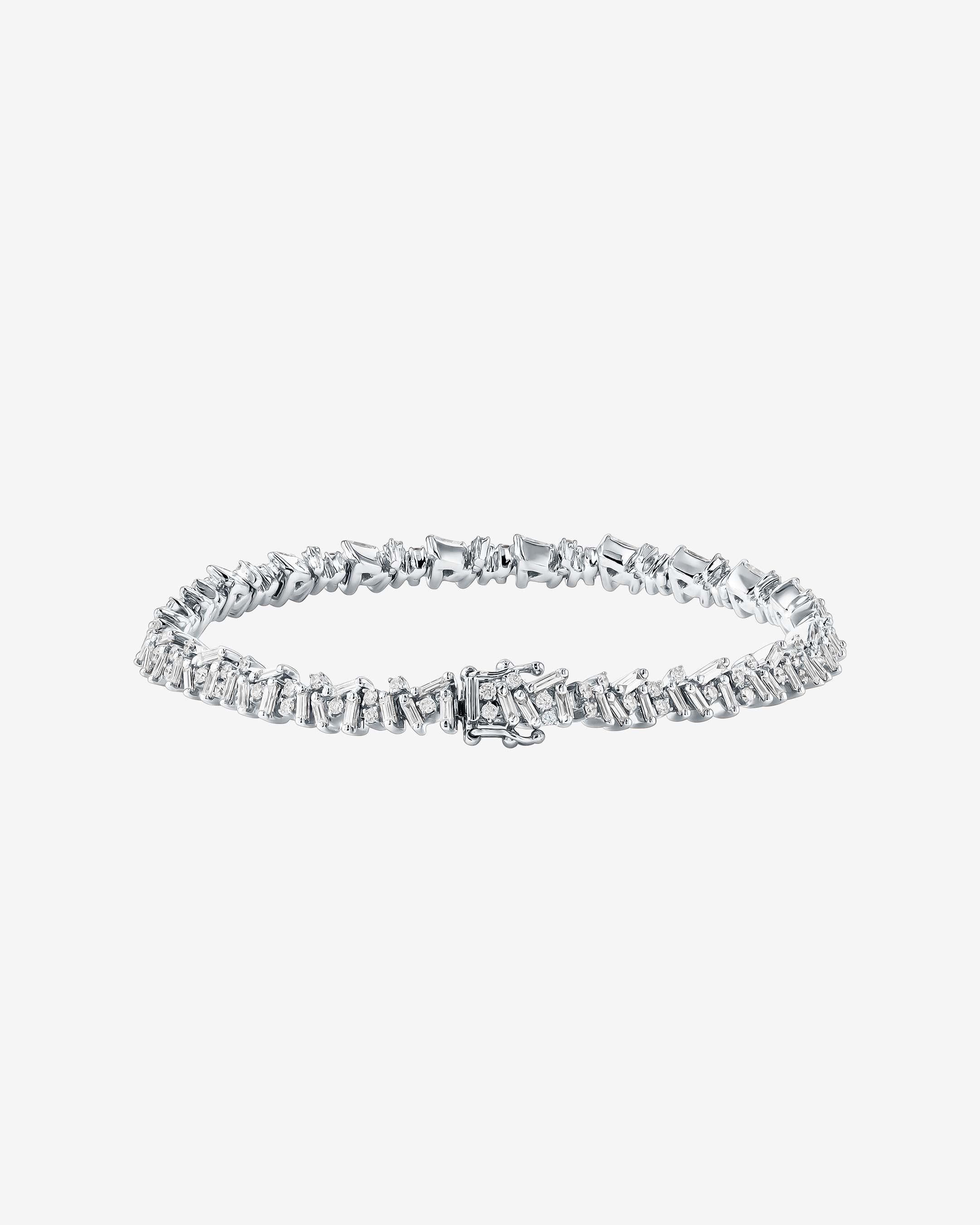 Suzanne Kalan Icon White Diamond Tennis Bracelet in 18k white gold