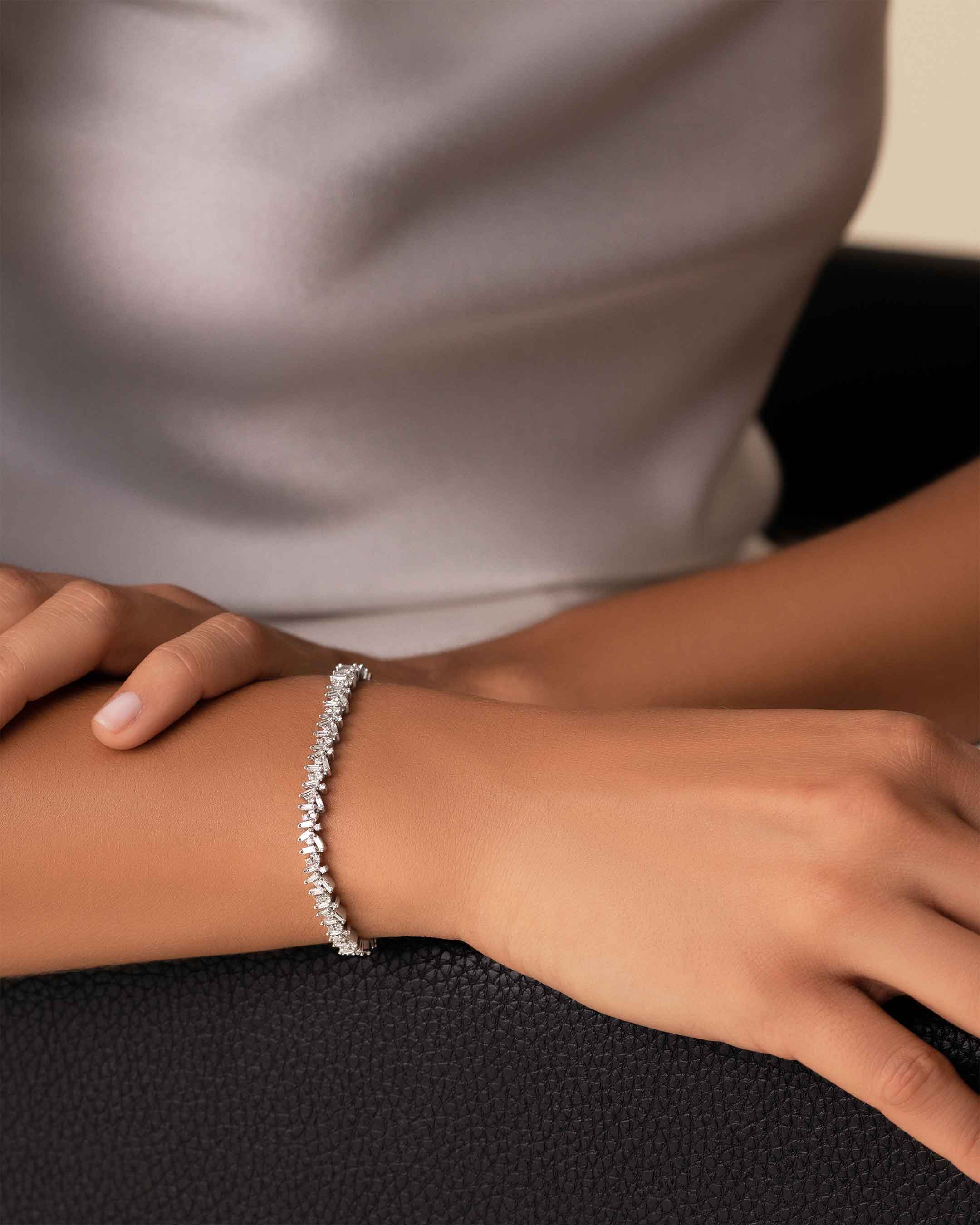 Suzanne Kalan Icon White Diamond Tennis Bracelet in 18k white gold