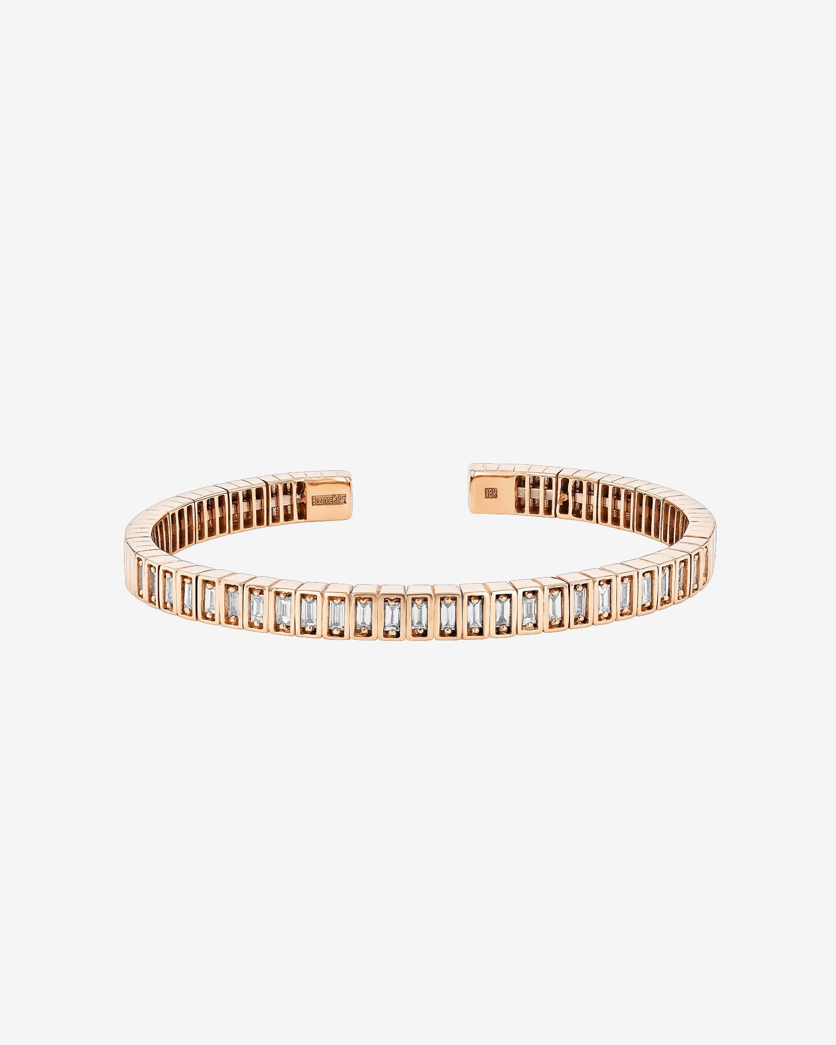 Suzanne Kalan Inlay Diamond Bangle in 18k rose gold