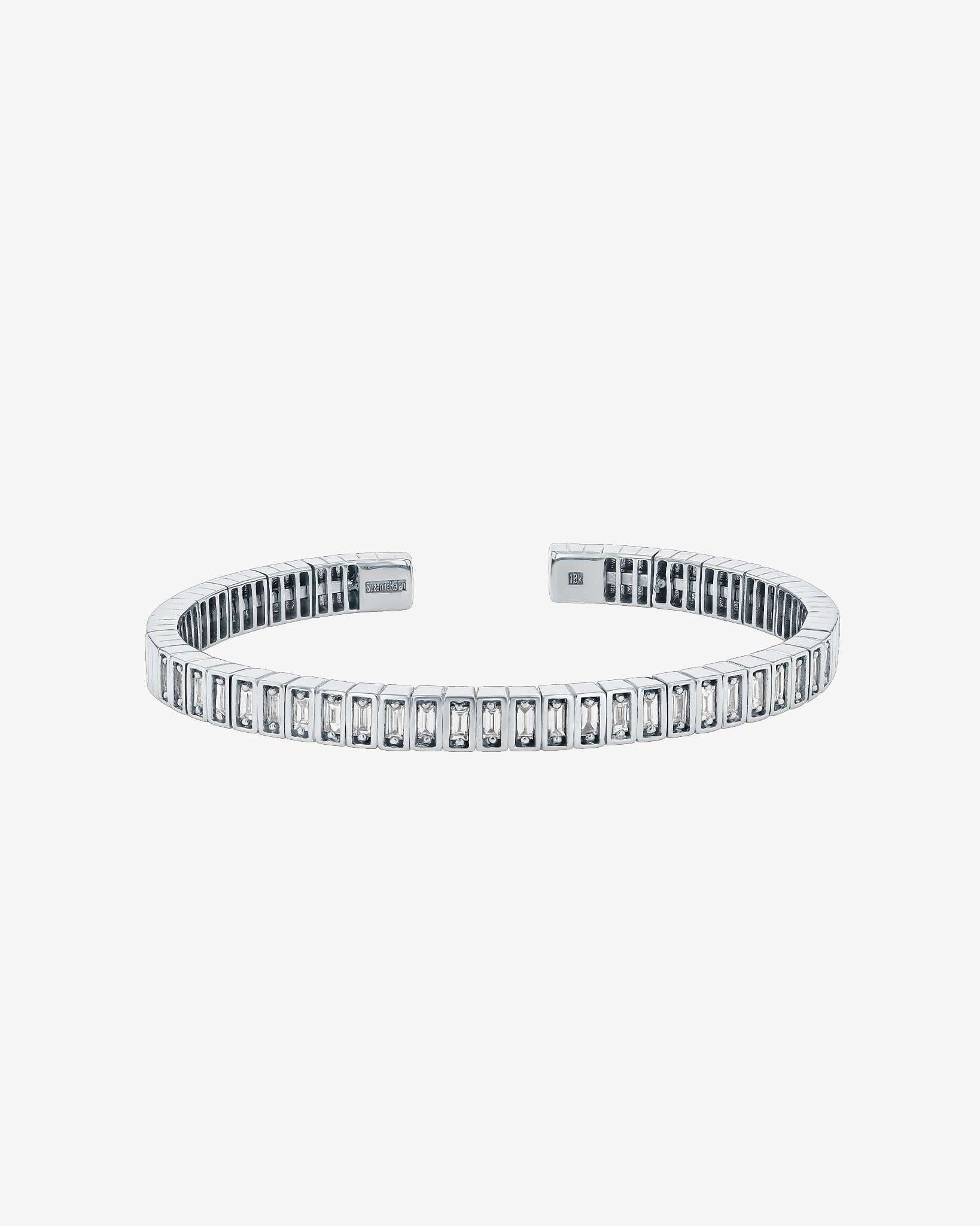 Suzanne Kalan Inlay Diamond Bangle in 18k white gold