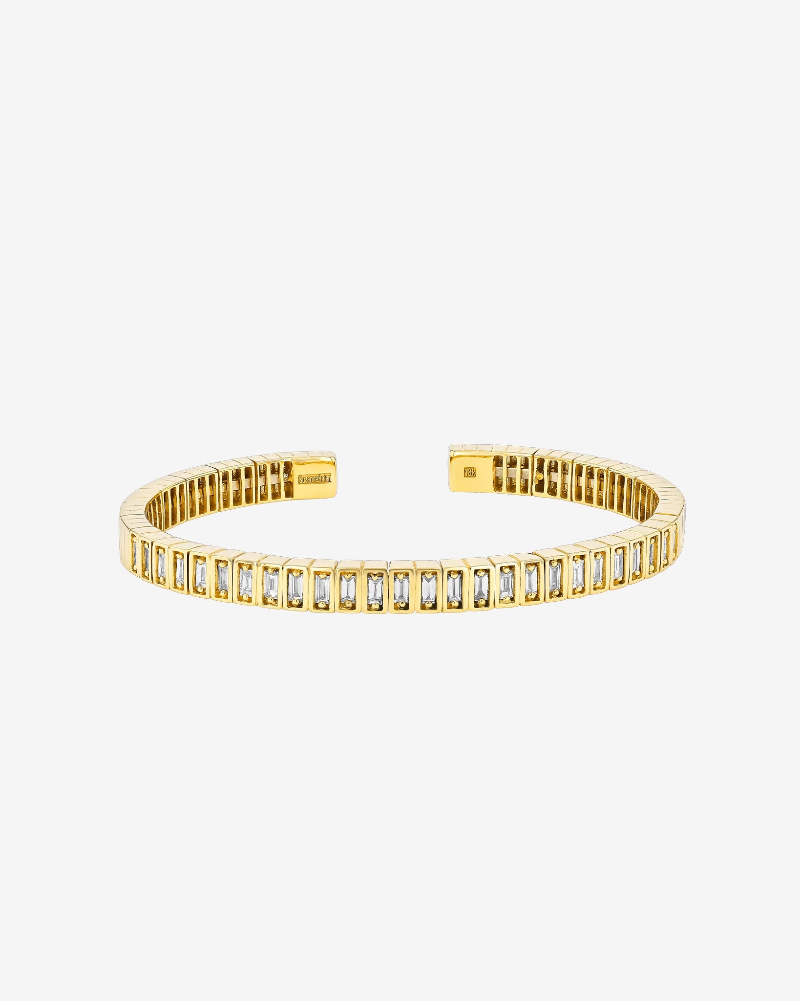 Suzanne Kalan Inlay Diamond Bangle in 18k yellow gold