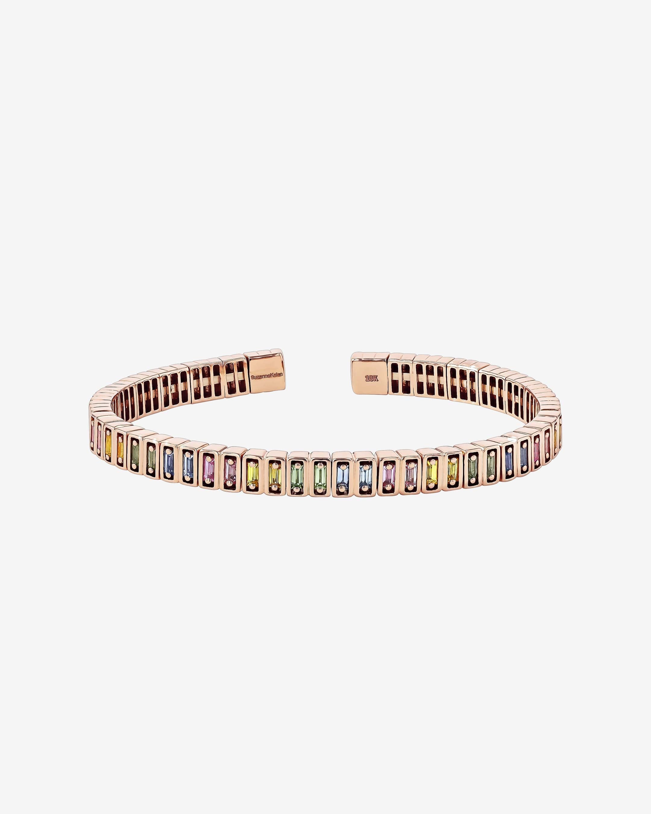 Suzanne Kalan Inlay Pastel Sapphire Bangle in 18k rose gold