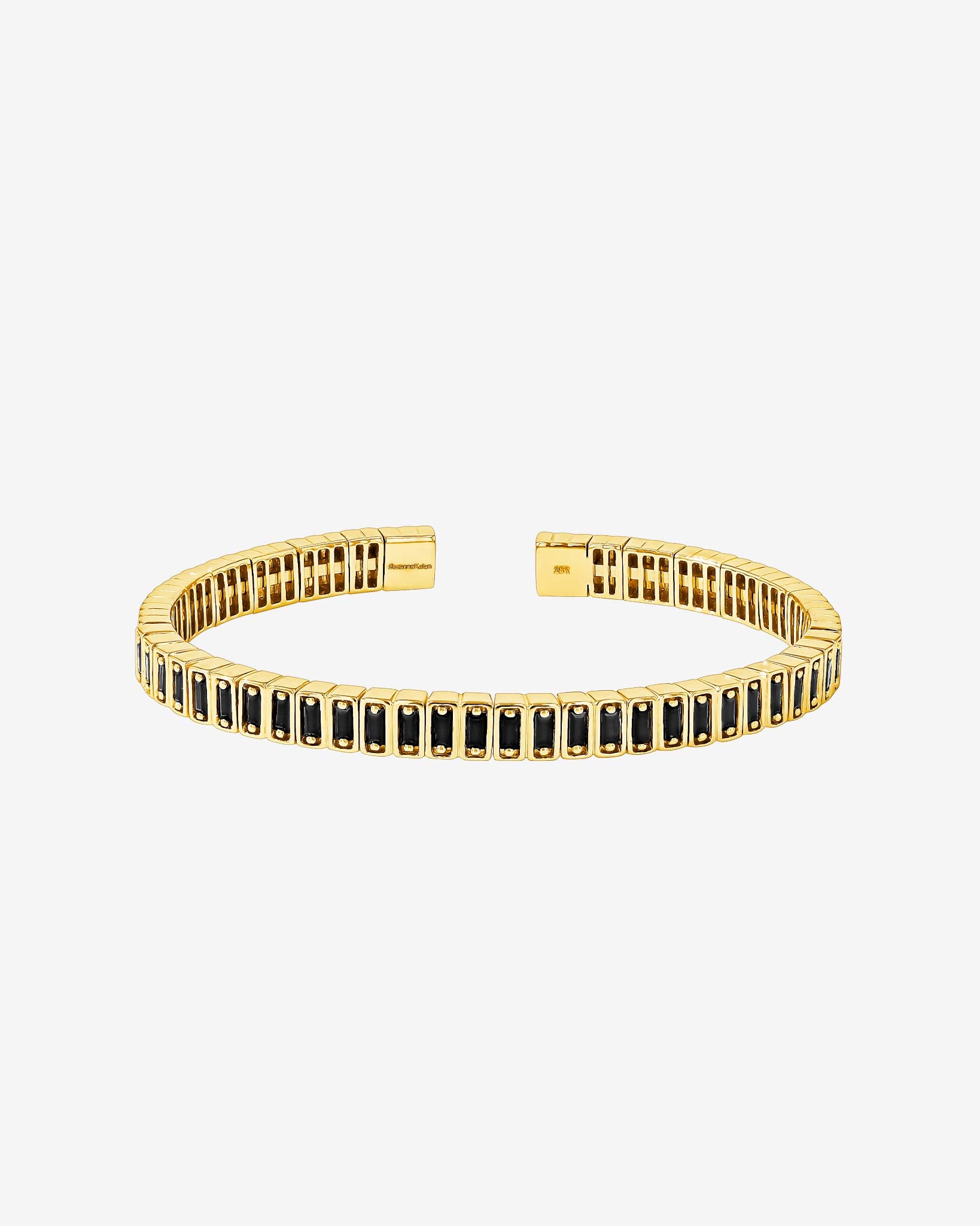 Suzanne Kalan Inlay Black Sapphire Bangle in 18k yellow gold