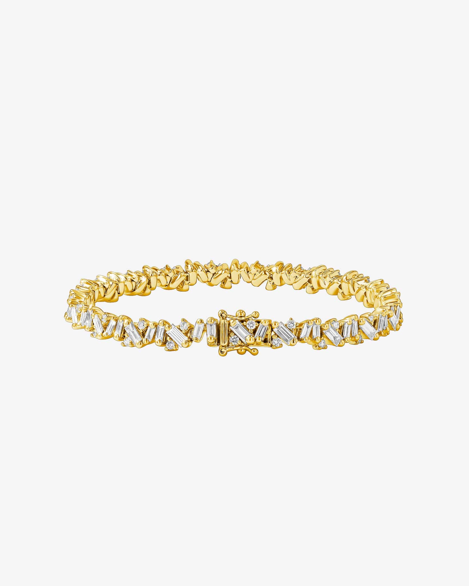 Suzanne Kalan Frenzy Diamond Tennis Bracelet in 18k yellow gold
