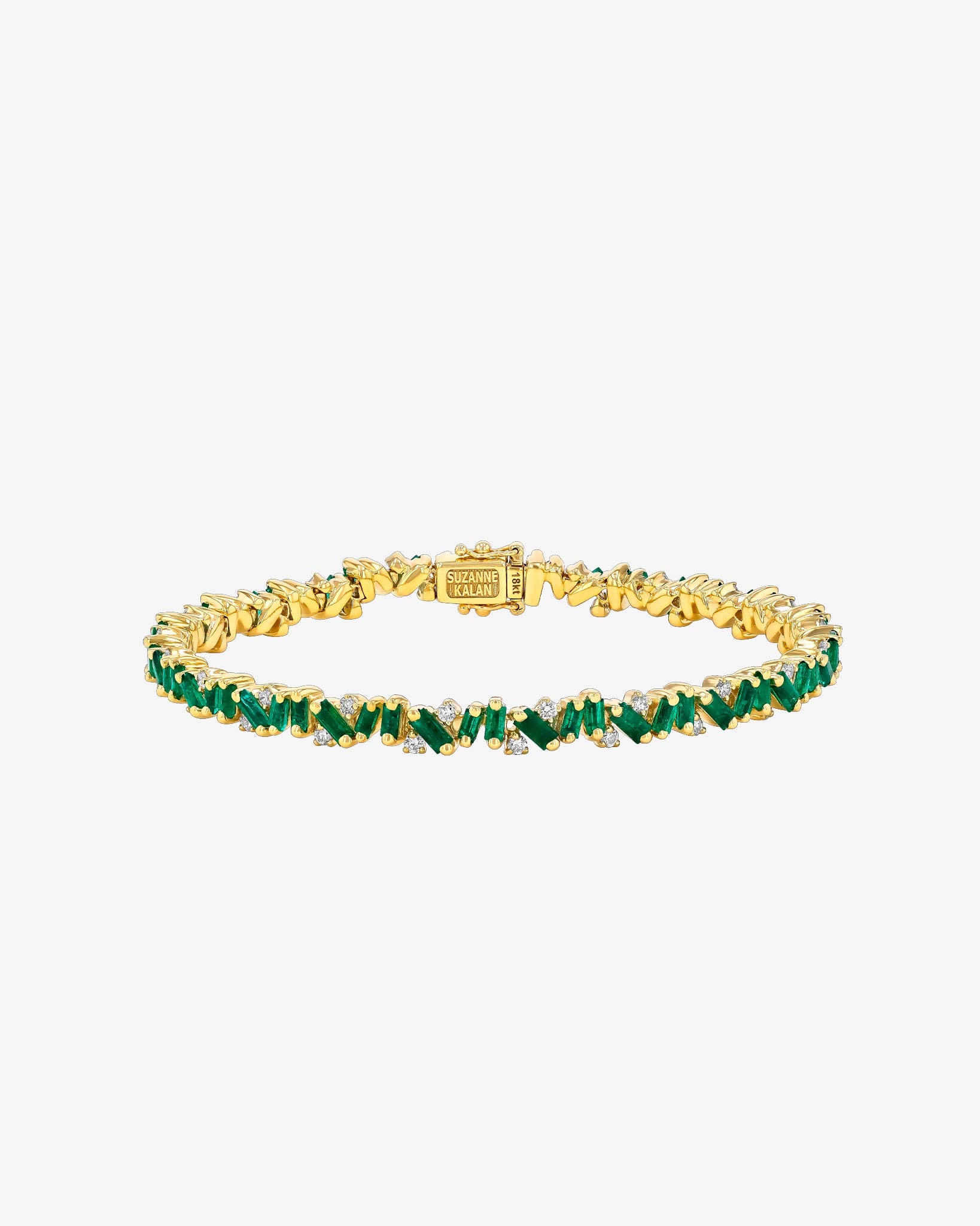 Suzanne Kalan Frenzy Emerald Tennis Bracelet in 18k yellow gold