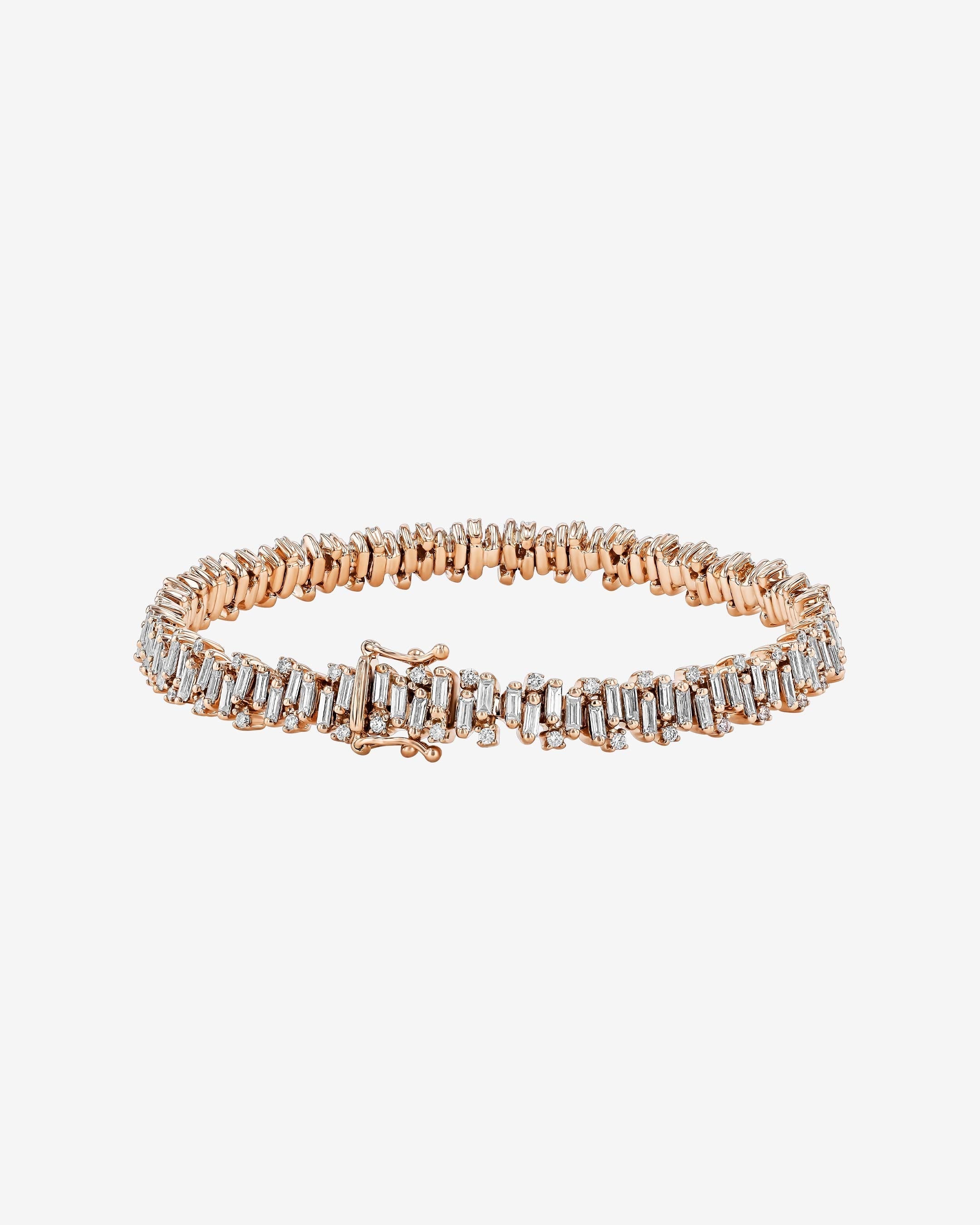 Suzanne Kalan Shimmer Diamond Tennis Bracelet in 18k rose gold