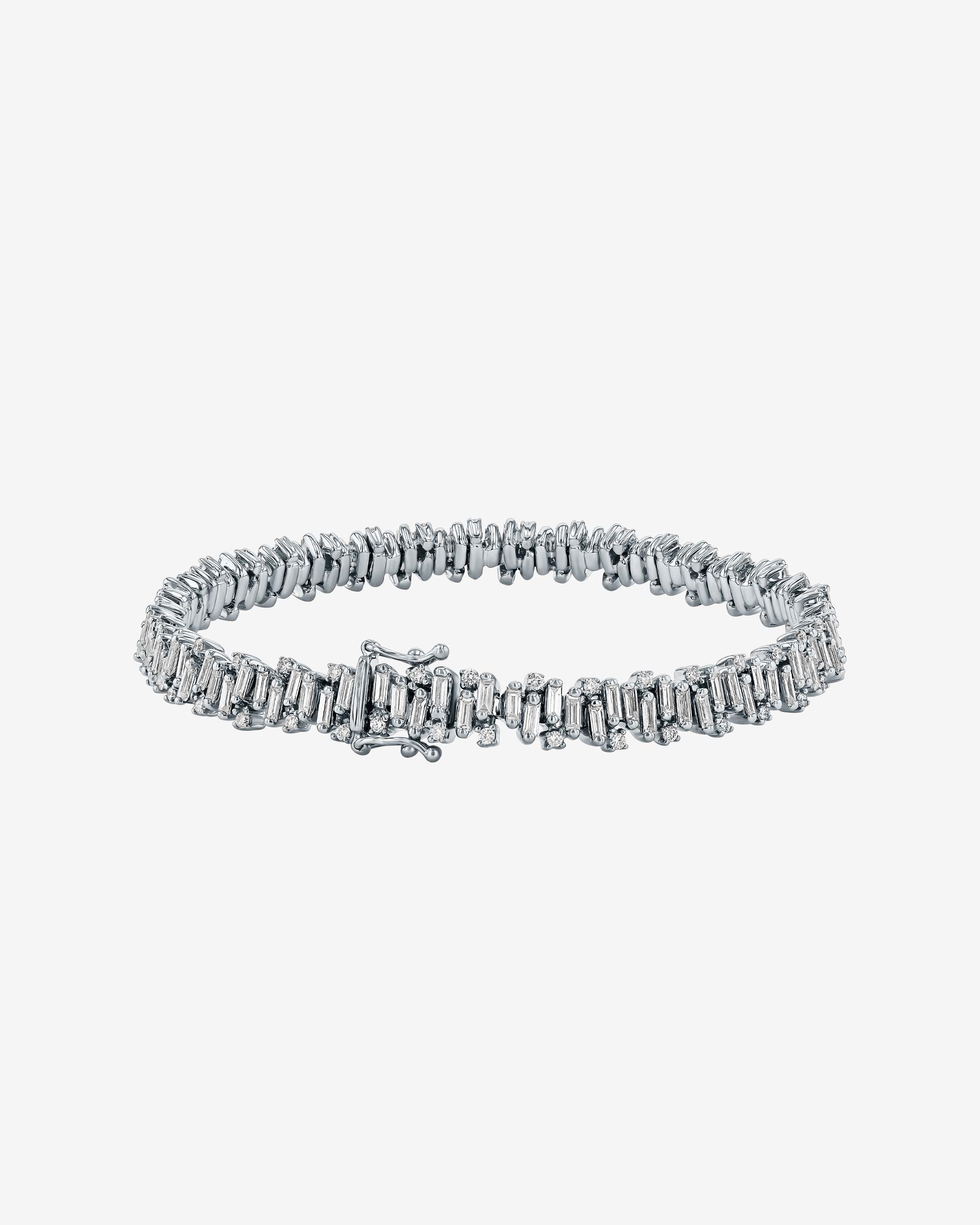Suzanne Kalan Shimmer Diamond Tennis Bracelet in 18k white gold