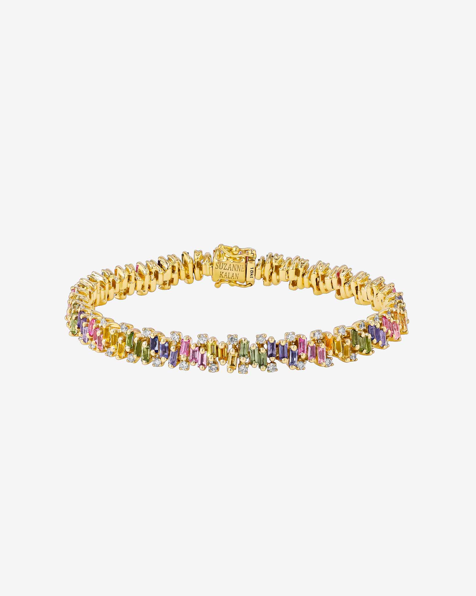 Suzanne Kalan Shimmer Pastel Sapphire Tennis Bracelet in 18k yellow gold