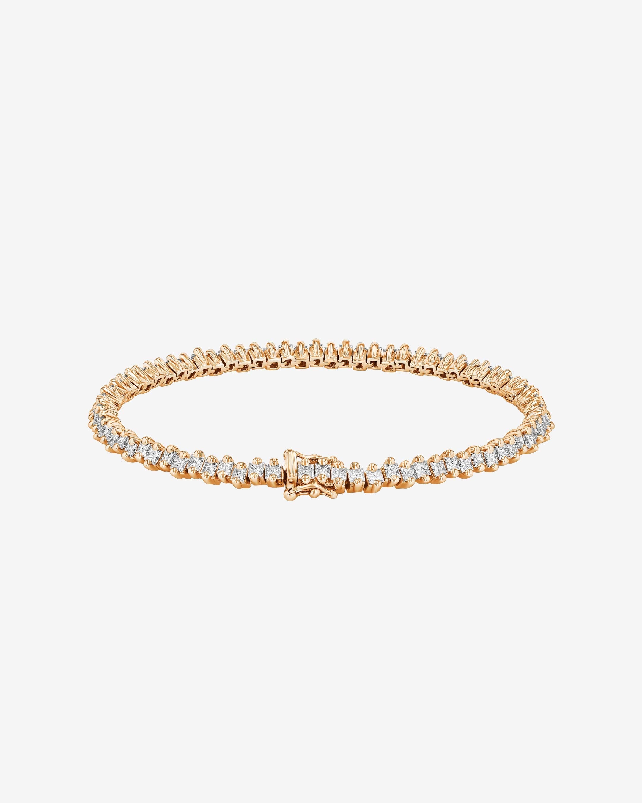 Suzanne Kalan Princess Midi Diamond Tennis Bracelet in 18k rose gold