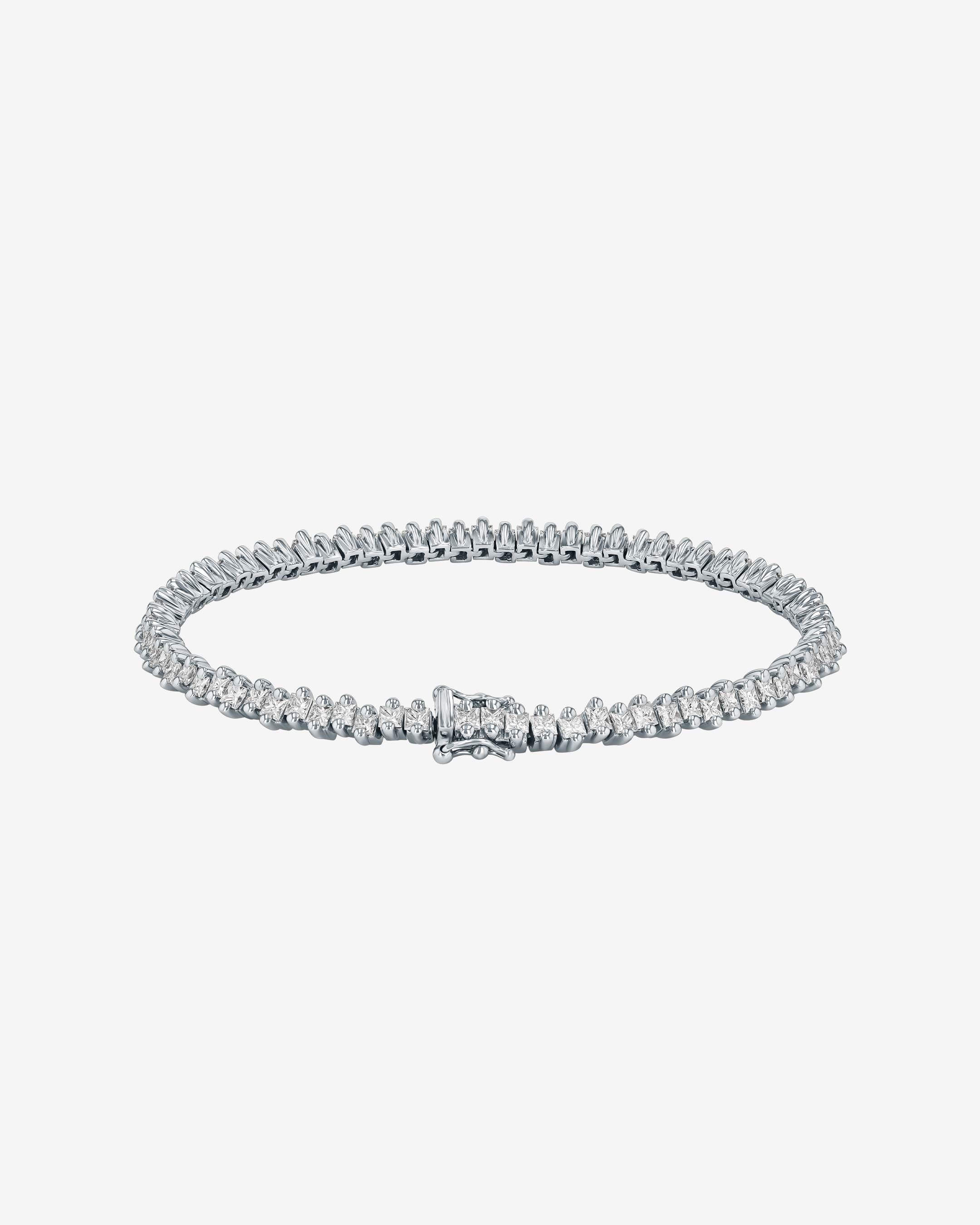 Suzanne Kalan Princess Midi Diamond Tennis Bracelet in 18k white gold