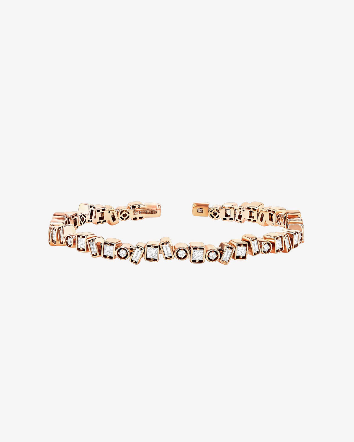 Suzanne Kalan Inlay Frenzy Diamond Bangle in 18k rose gold