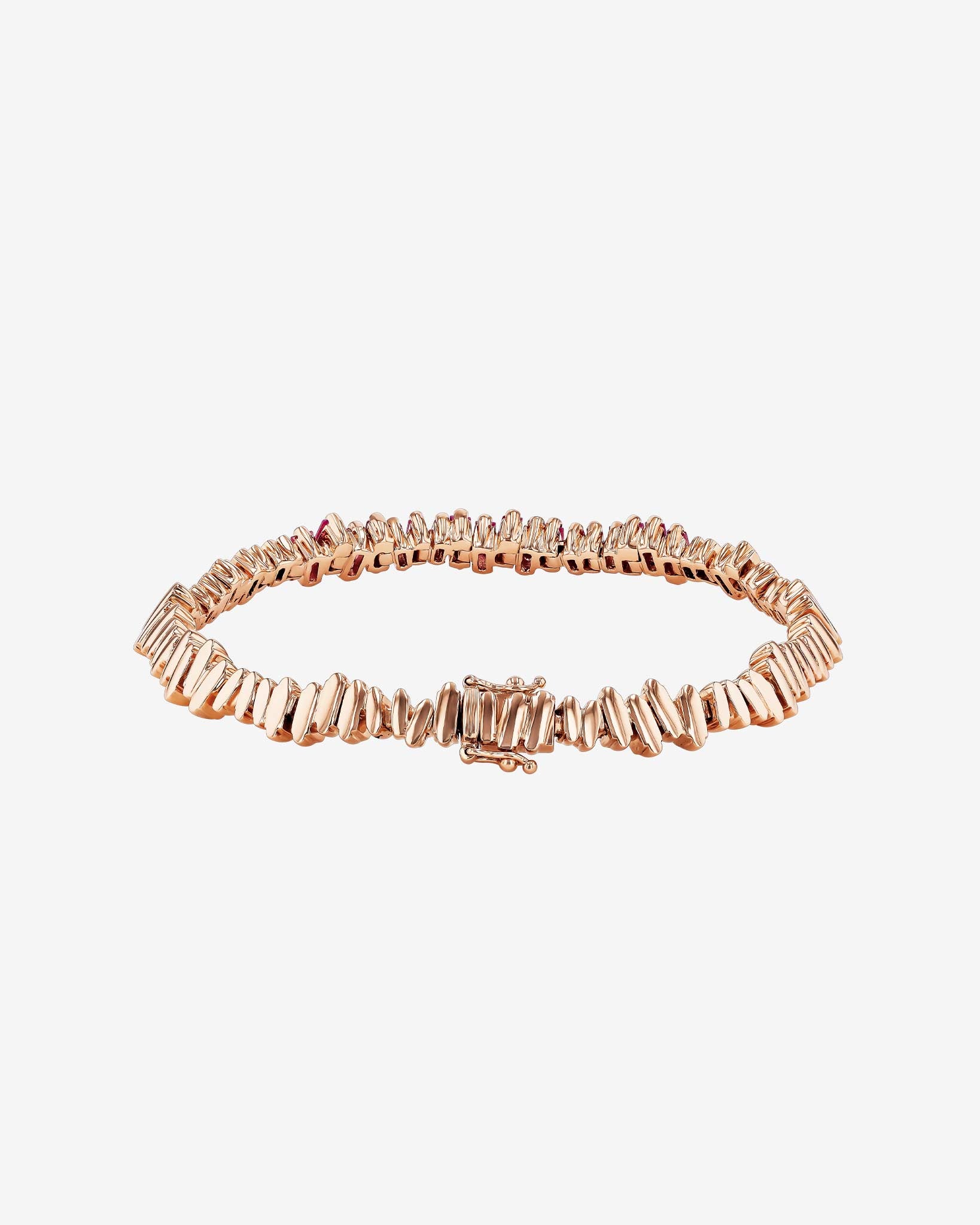 Suzanne Kalan Golden Pink Sapphire ID Bracelet in 18k rose gold