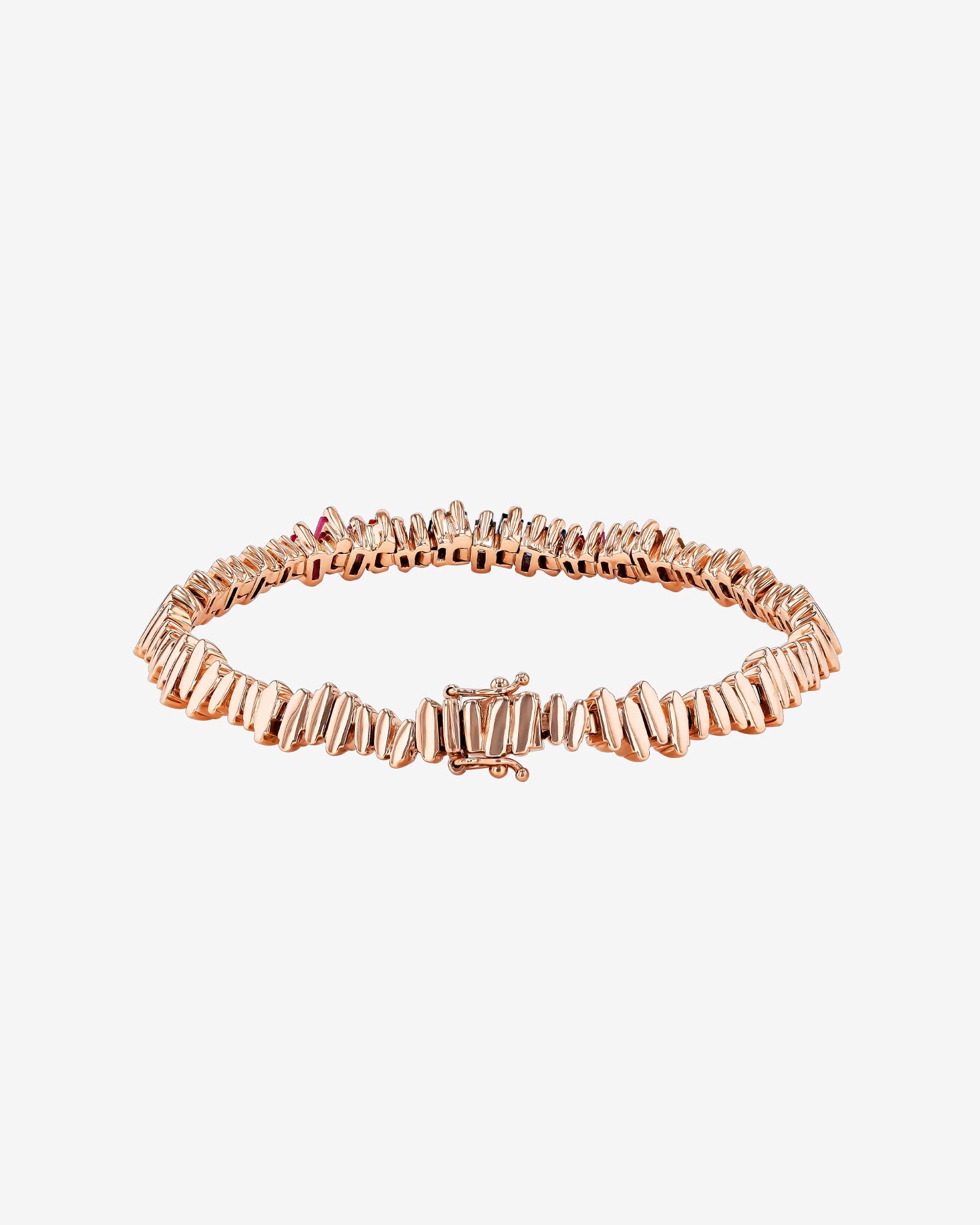 Suzanne Kalan Golden Rainbow Sapphire ID Bracelet in 18k rose gold