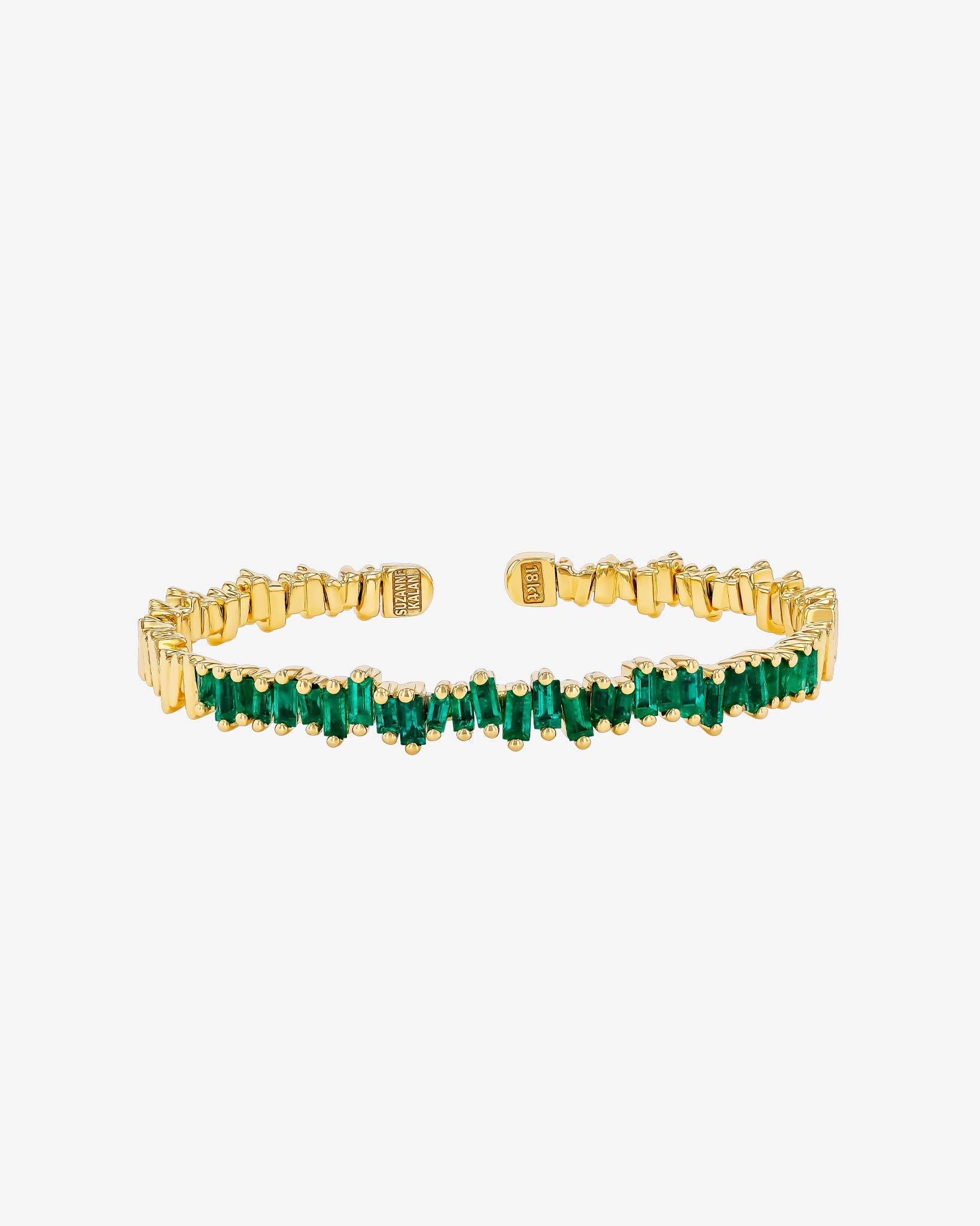 Suzanne Kalan Bold Reborn Emerald Bangle in 18k yellow gold