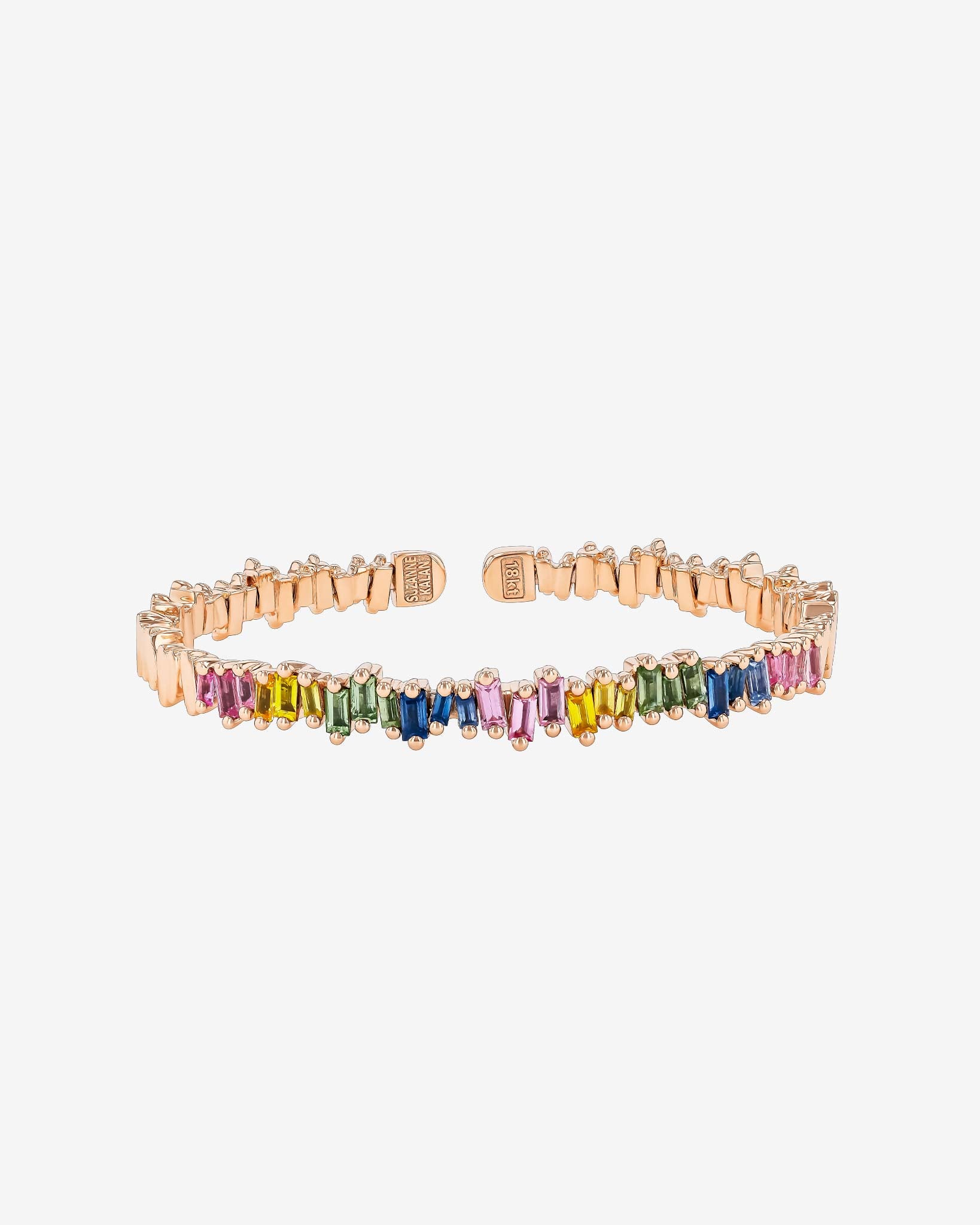 Suzanne Kalan Bold Reborn Pastel Sapphire Bangle in 18k rose gold