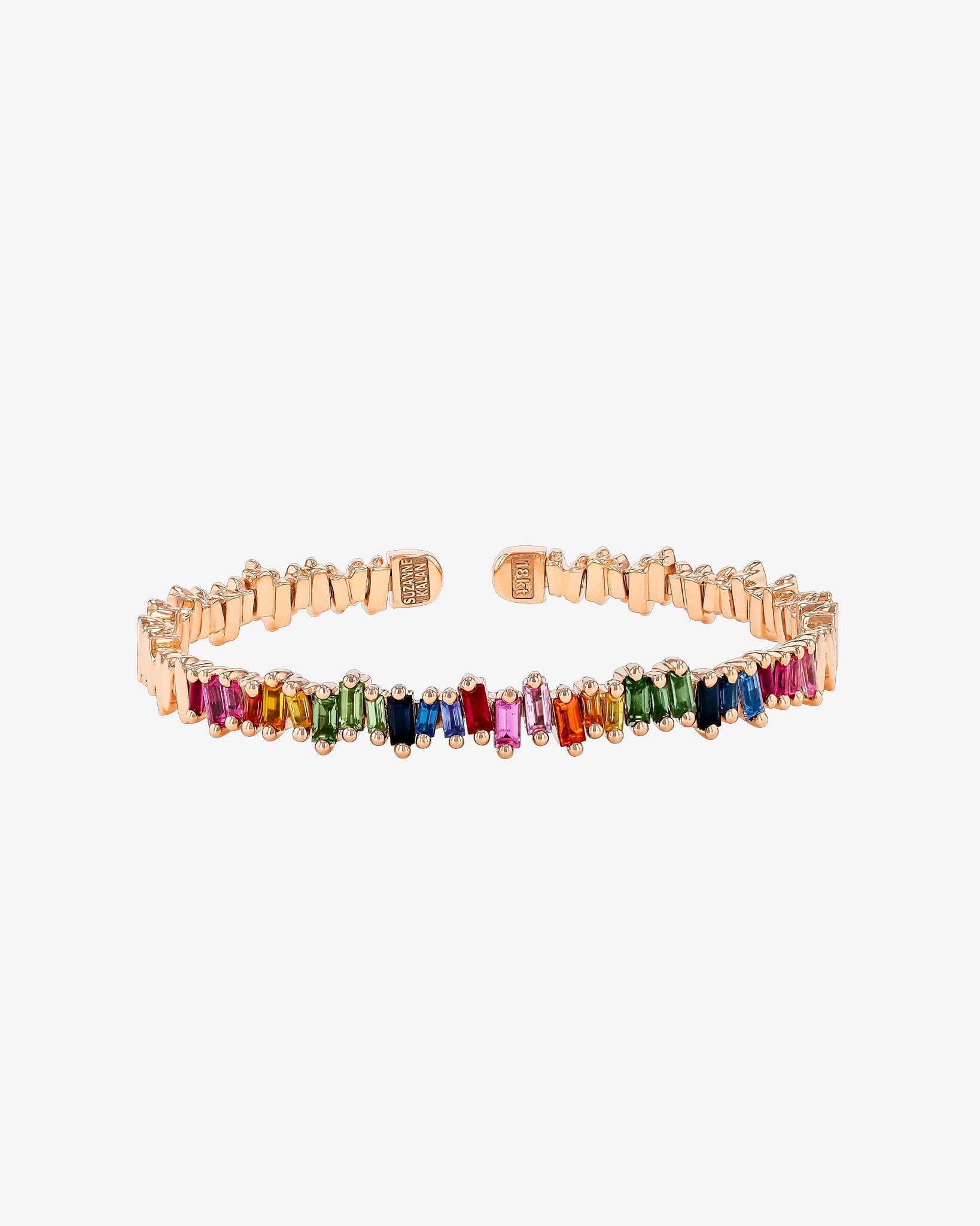 Suzanne Kalan Bold Reborn Rainbow Sapphire Bangle in 18k rose gold