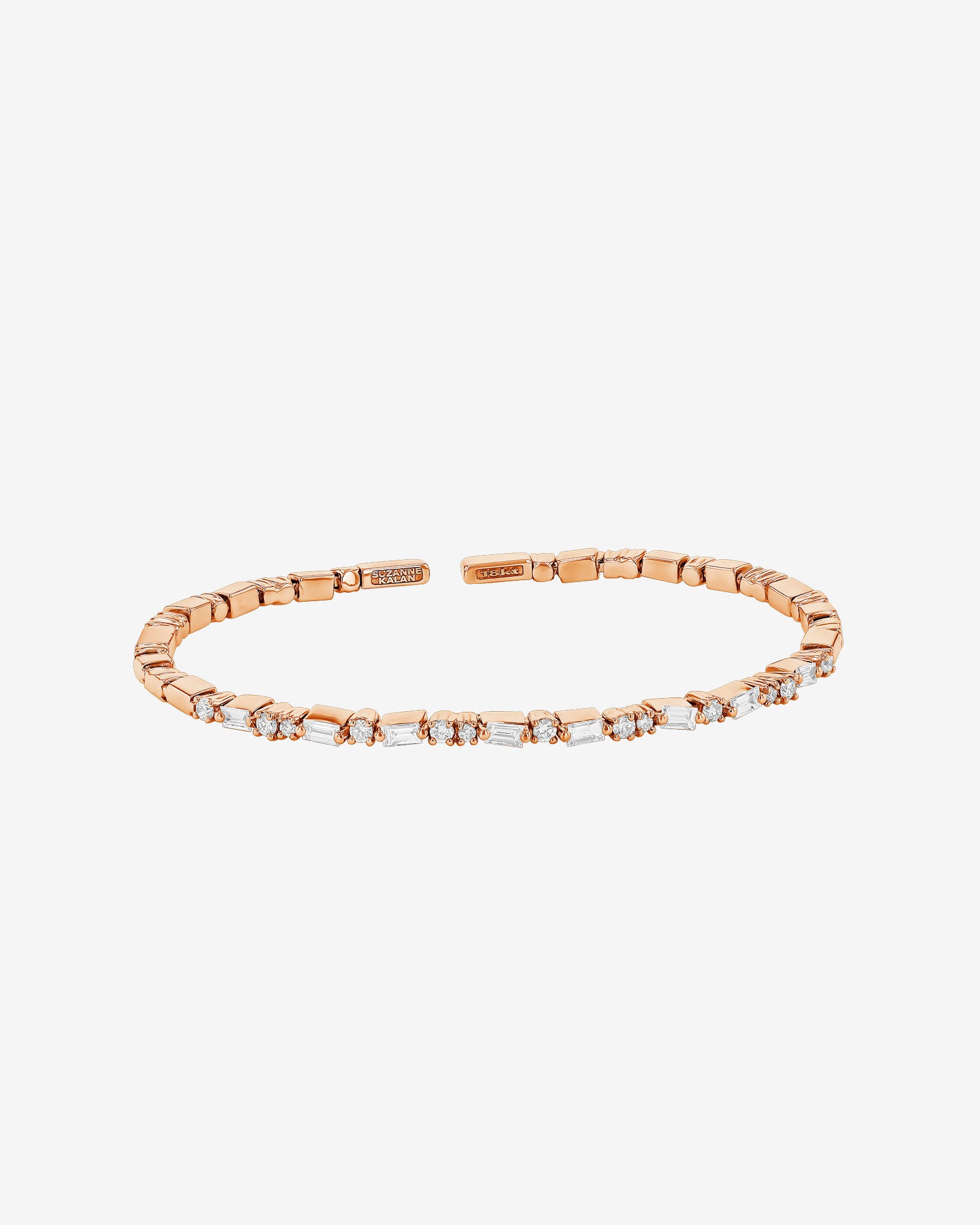 Suzanne Kalan Thin Mix Diamond Bangle in 18k rose gold