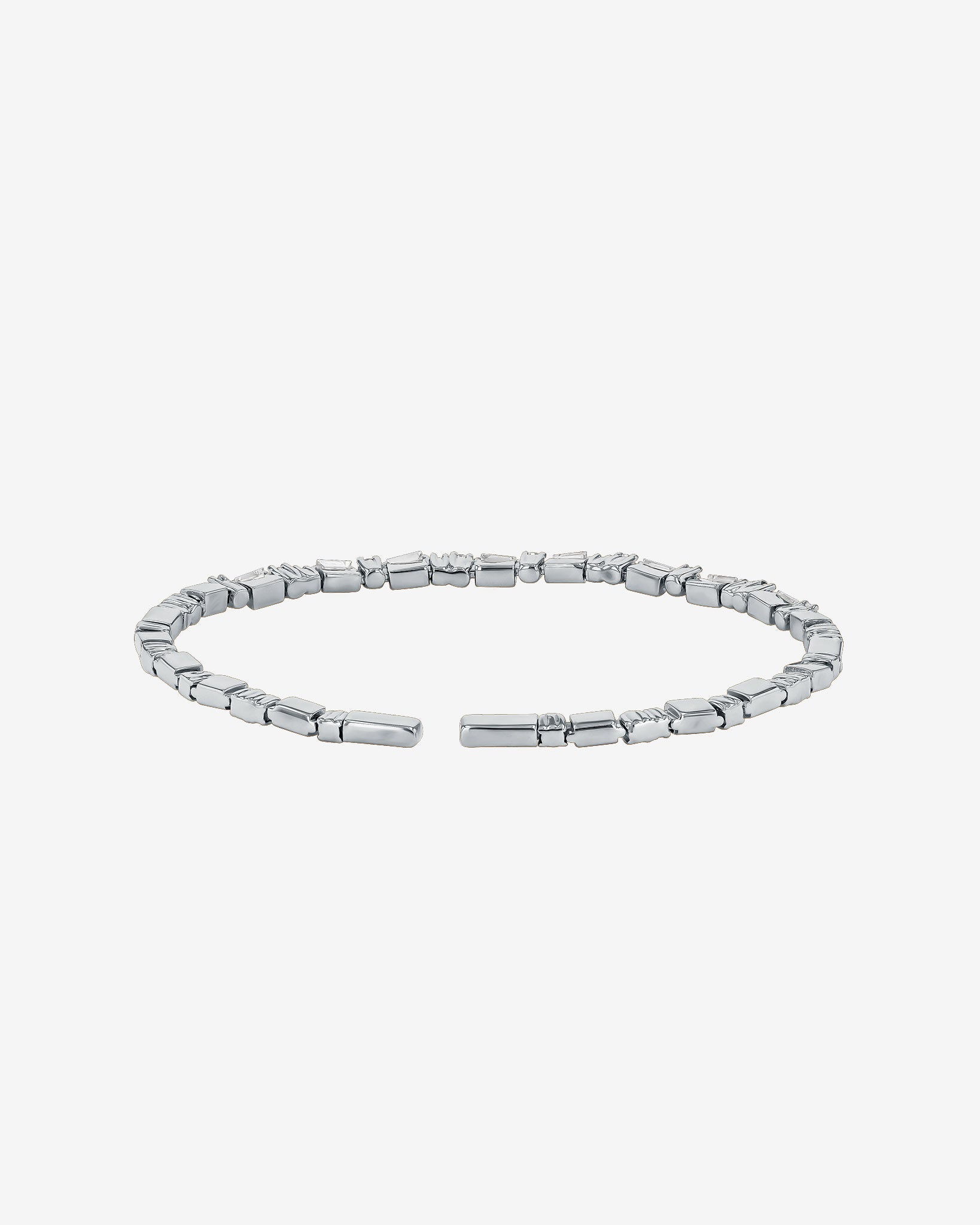 Suzanne Kalan Thin Mix Diamond Bangle in 18k white gold