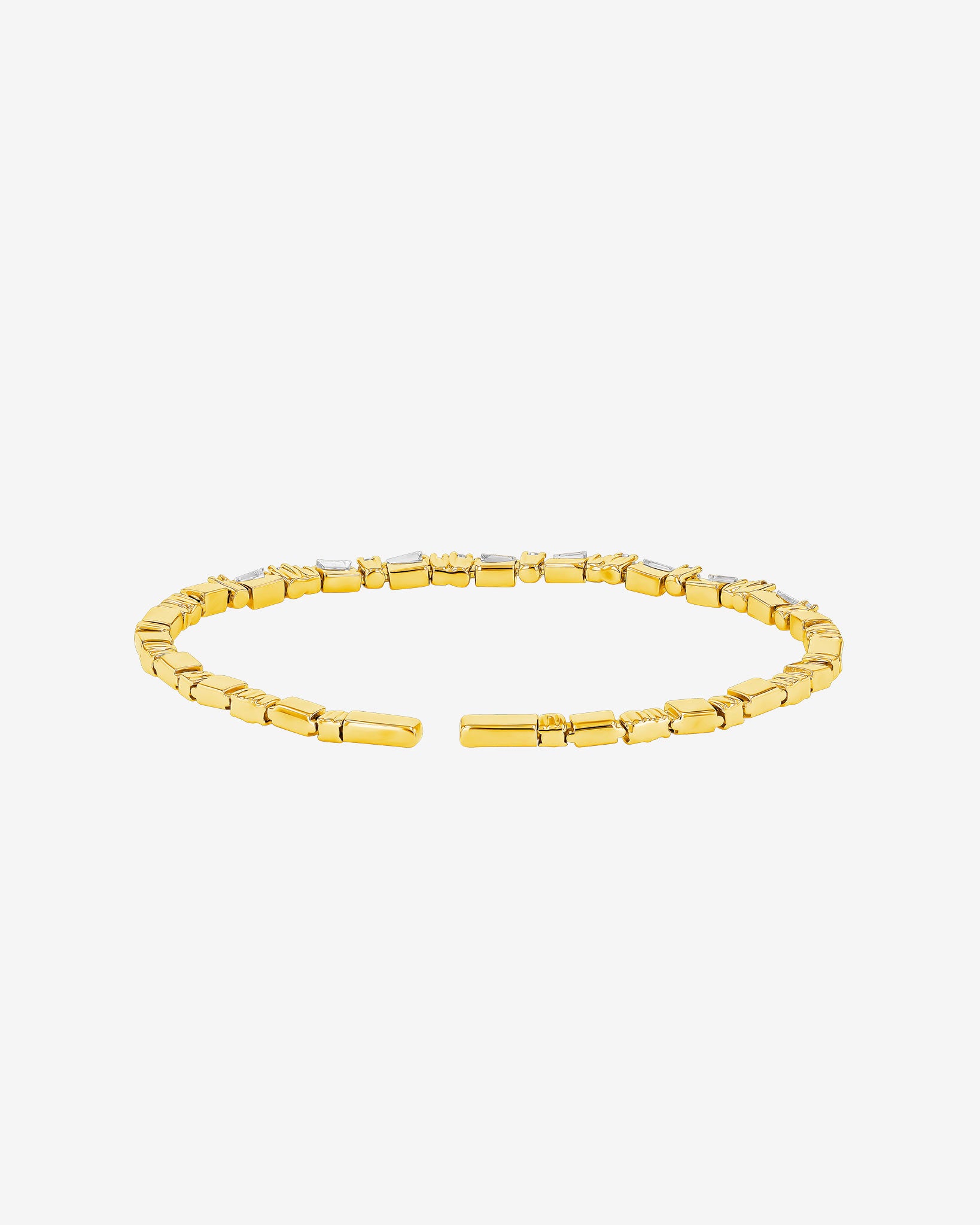 Suzanne Kalan Thin Mix Diamond Bangle in 18k yellow gold