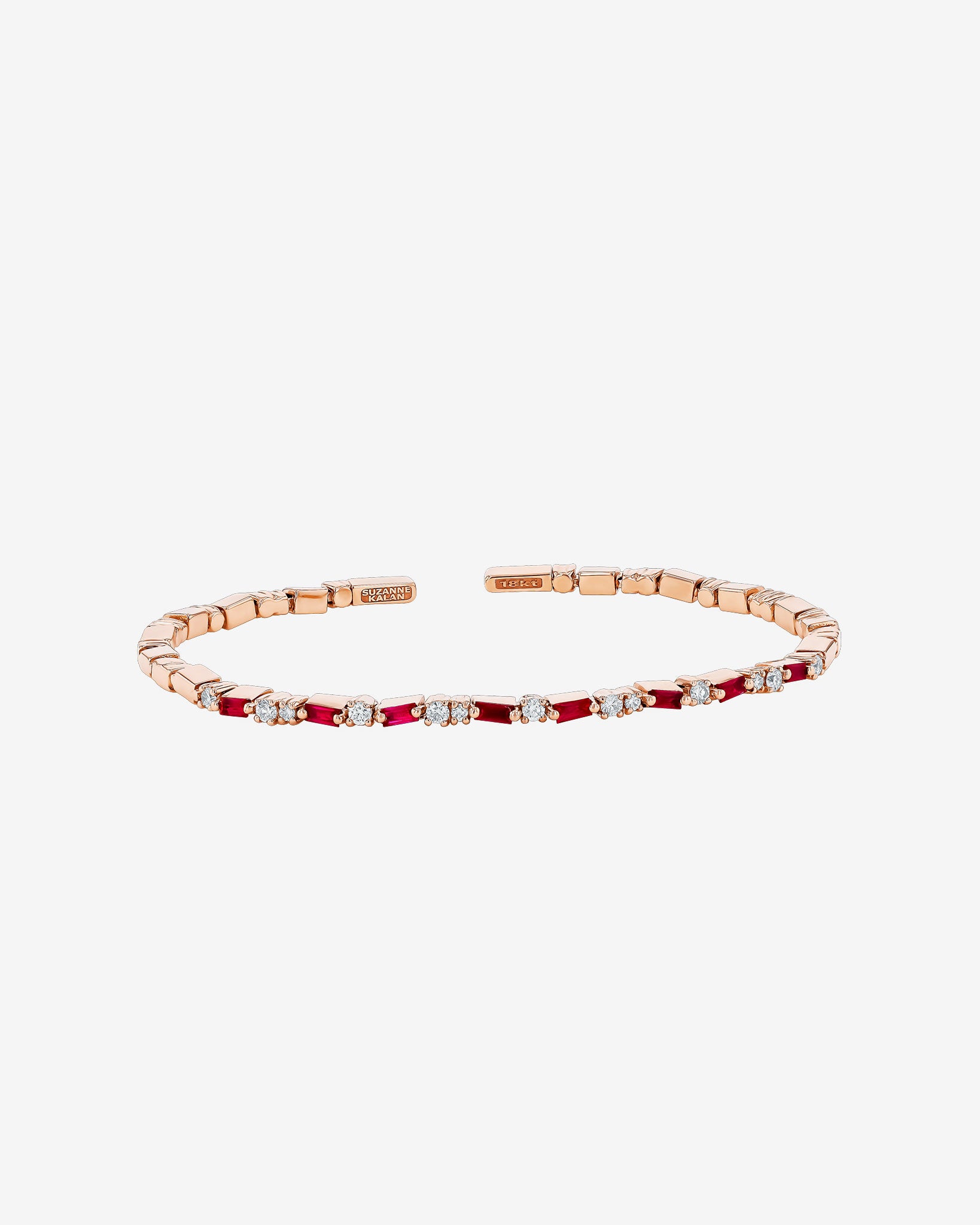 Suzanne Kalan Thin Mix Ruby Bangle in 18k rose gold