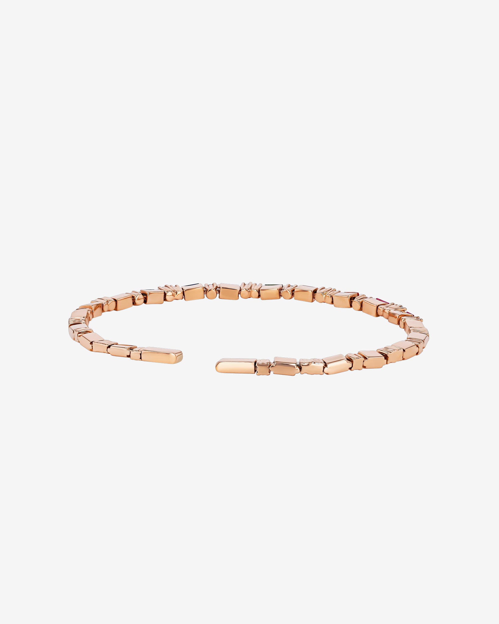 Suzanne Kalan Thin Mix Rainbow Sapphire Bangle in 18k rose gold