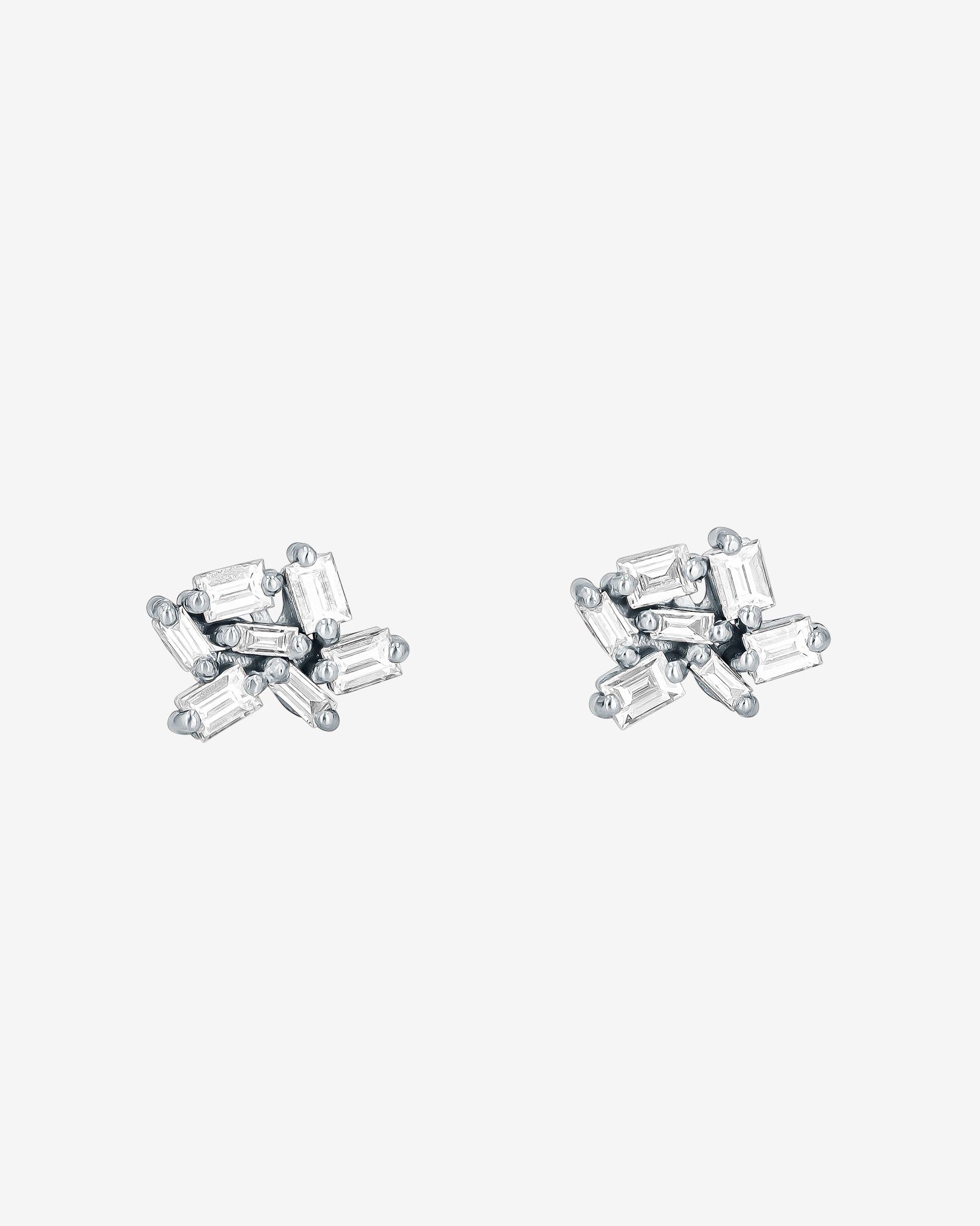 Suzanne Kalan Classic Diamond Cluster Studs in 18k white gold