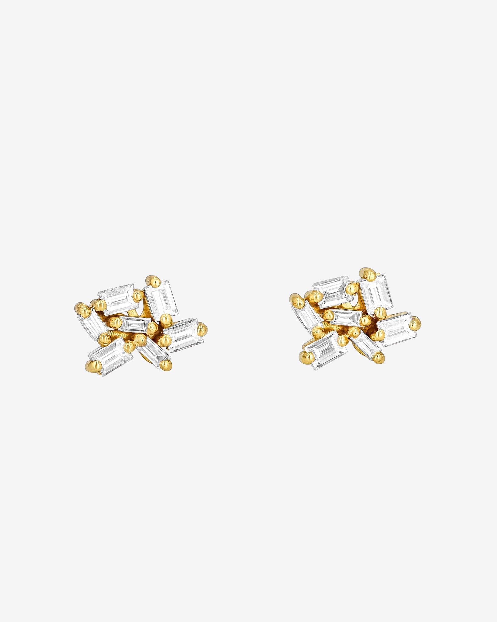 Suzanne Kalan Classic Diamond Cluster Studs in 18k yellow gold