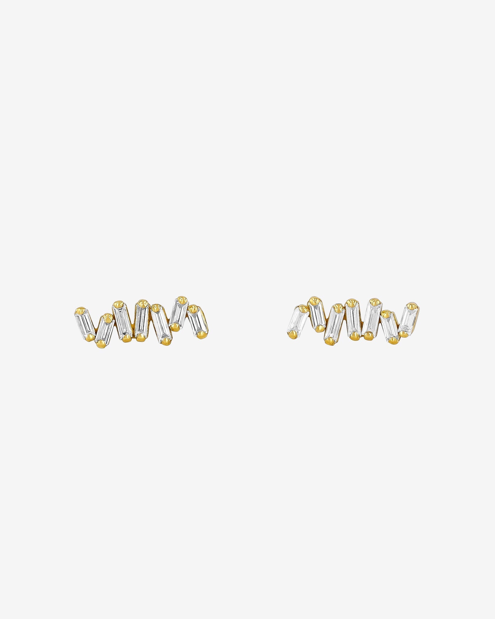 Suzanne Kalan Classic Diamond Bar Studs in 18k yellow gold