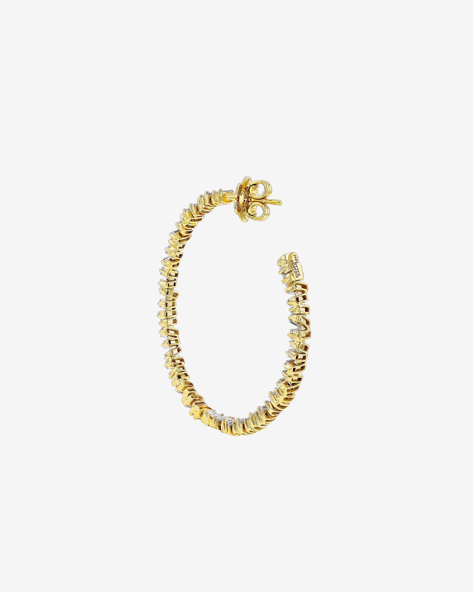 Suzanne Kalan Classic Diamond Midi Hoops in 18k yellow gold