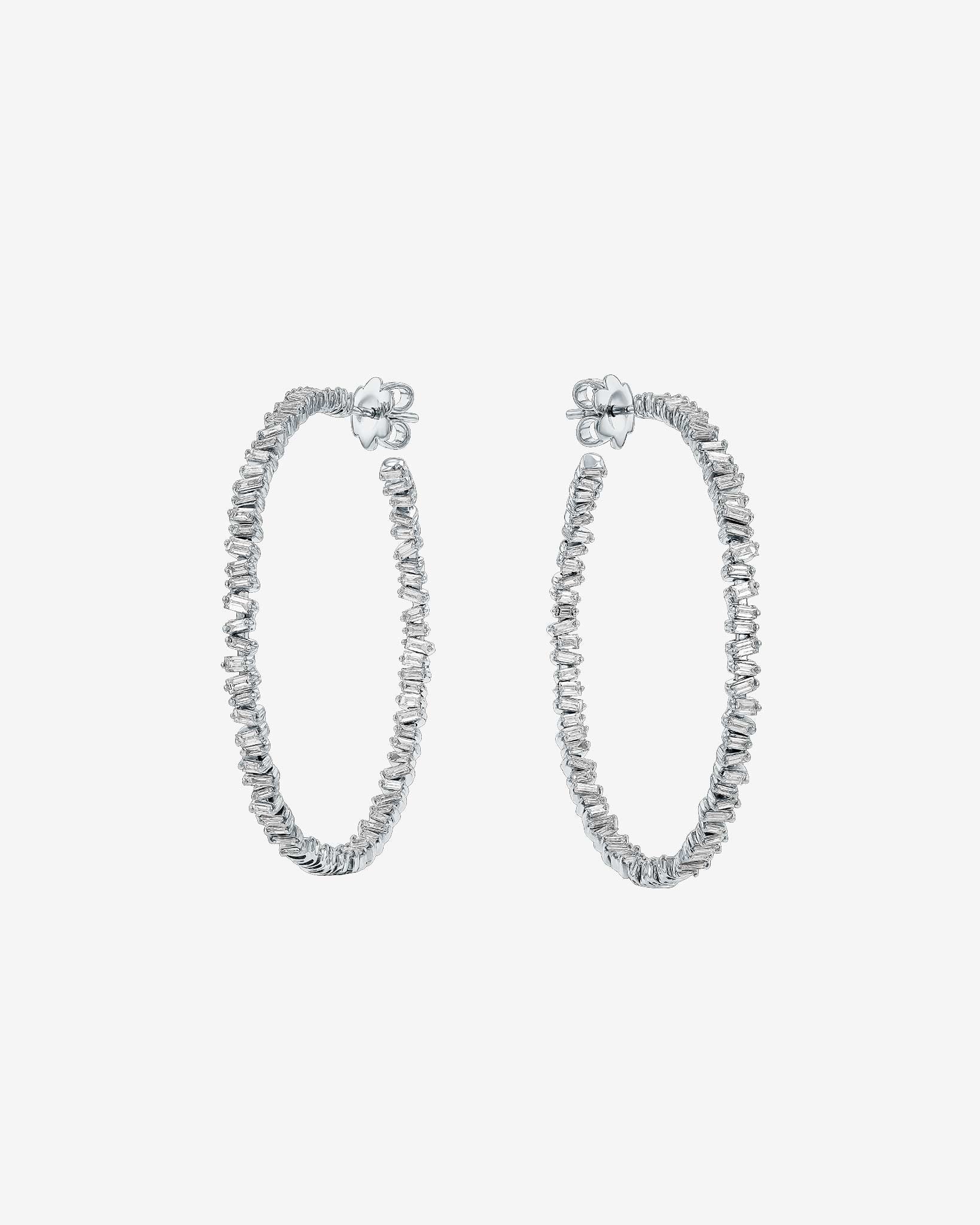 Suzanne Kalan Classic Diamond Milli Hoops in 18k white gold
