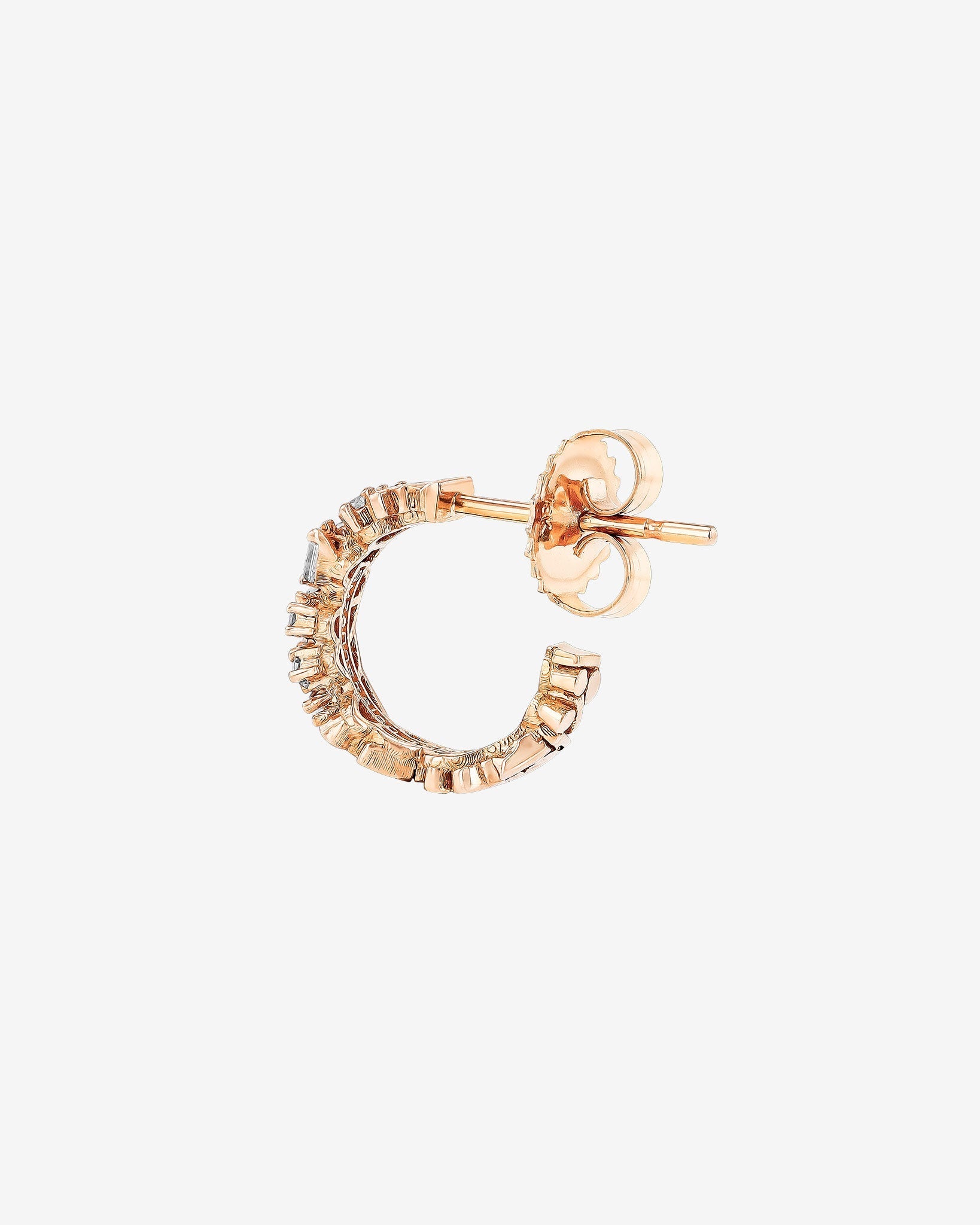 Suzanne Kalan Classic Diamond Icon Mini Hoops in 18k rose gold