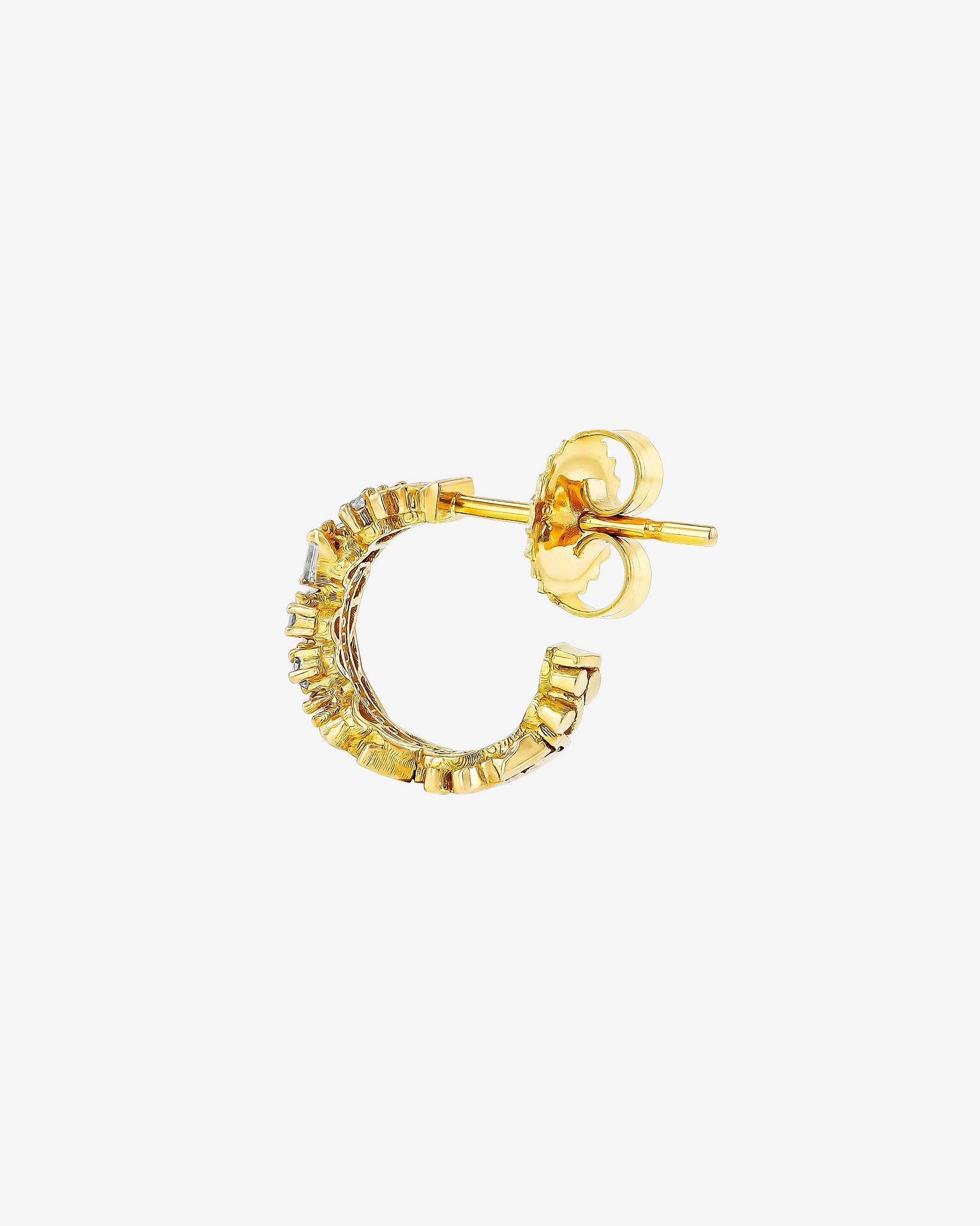 Suzanne Kalan Classic Diamond Icon Mini Hoops in 18k yellow gold