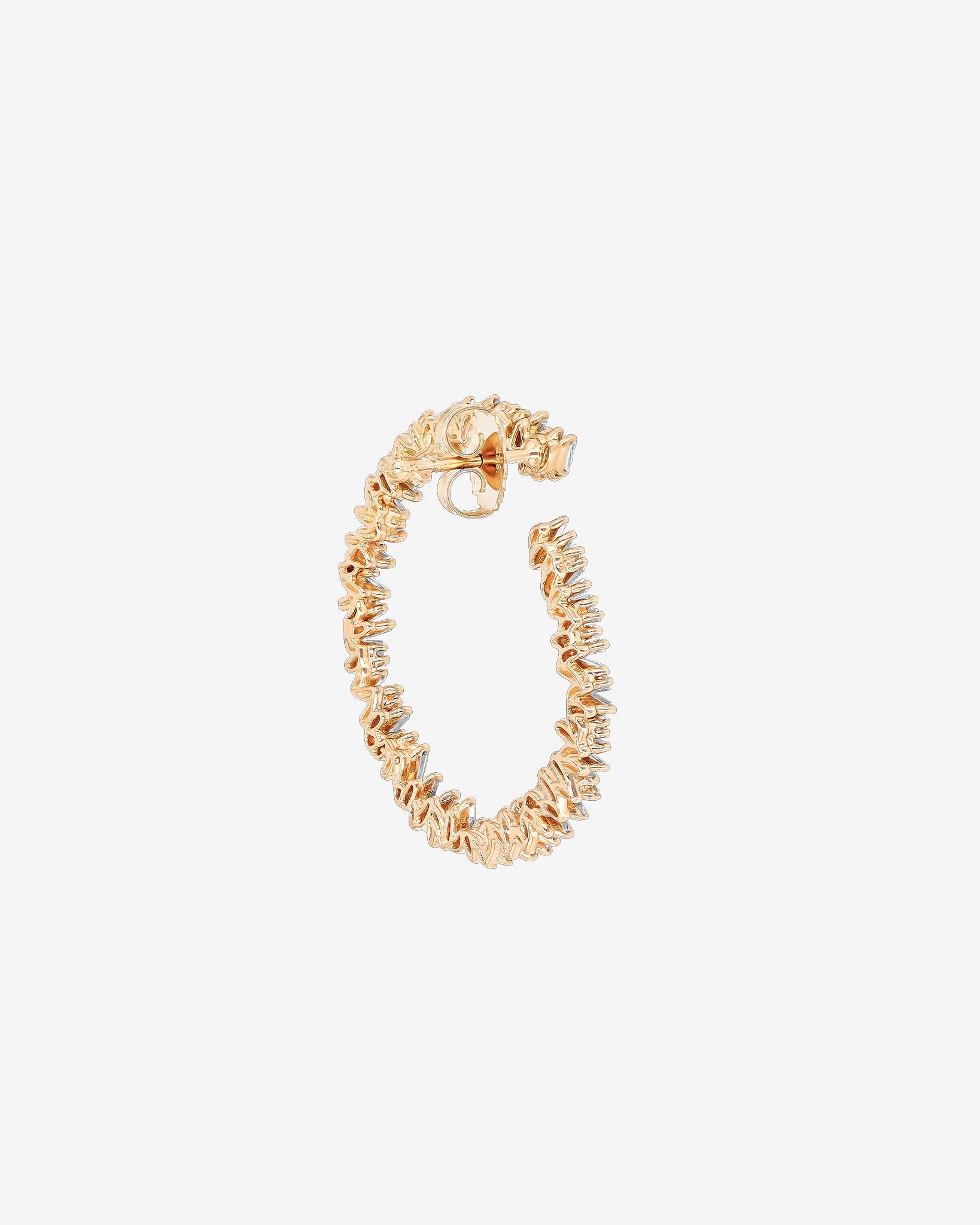 Suzanne Kalan Classic Diamond Midi Sideways Hoops in 18k rose gold