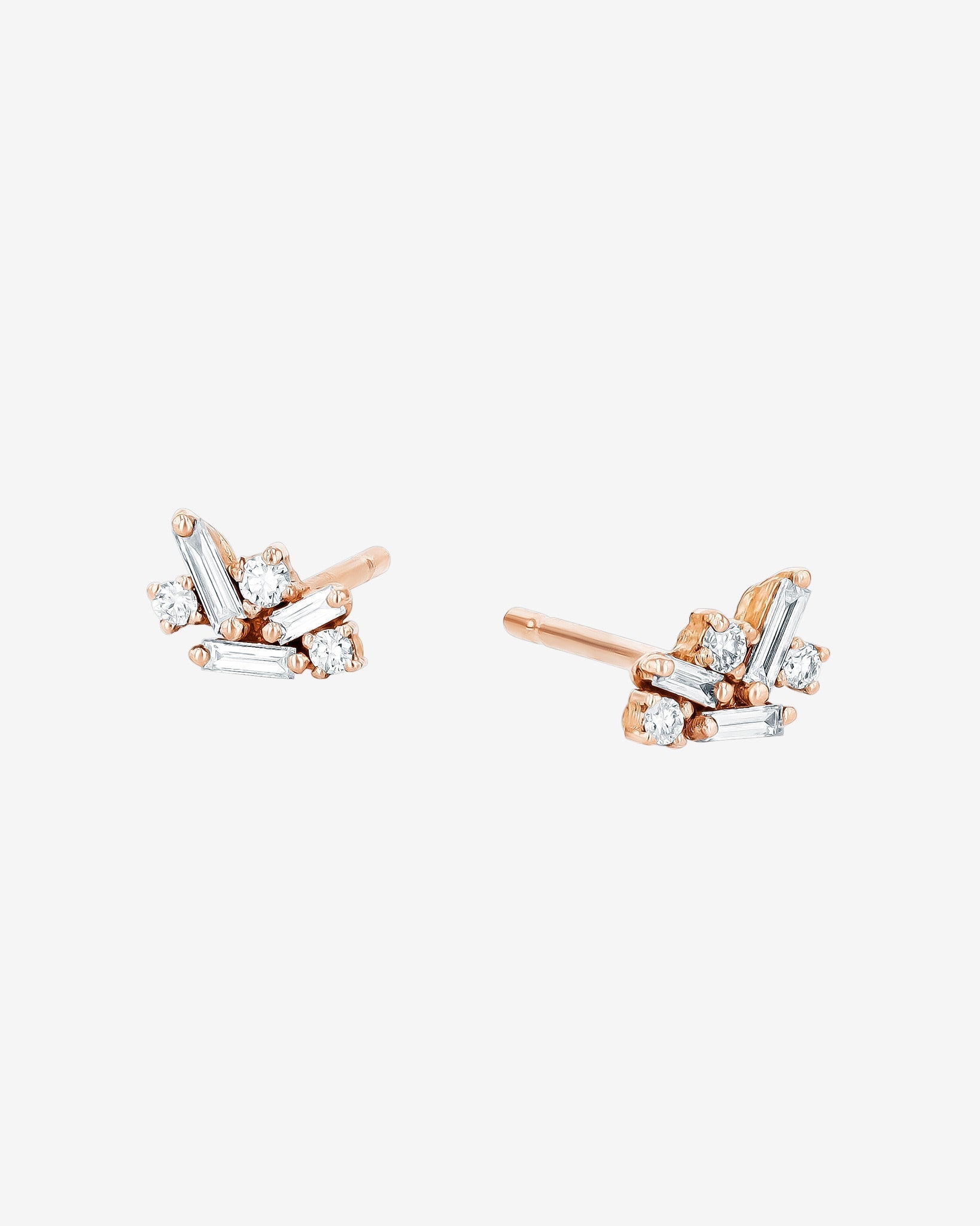 Suzanne Kalan Classic Diamond Felicity Stud Earrings in 18k rose gold