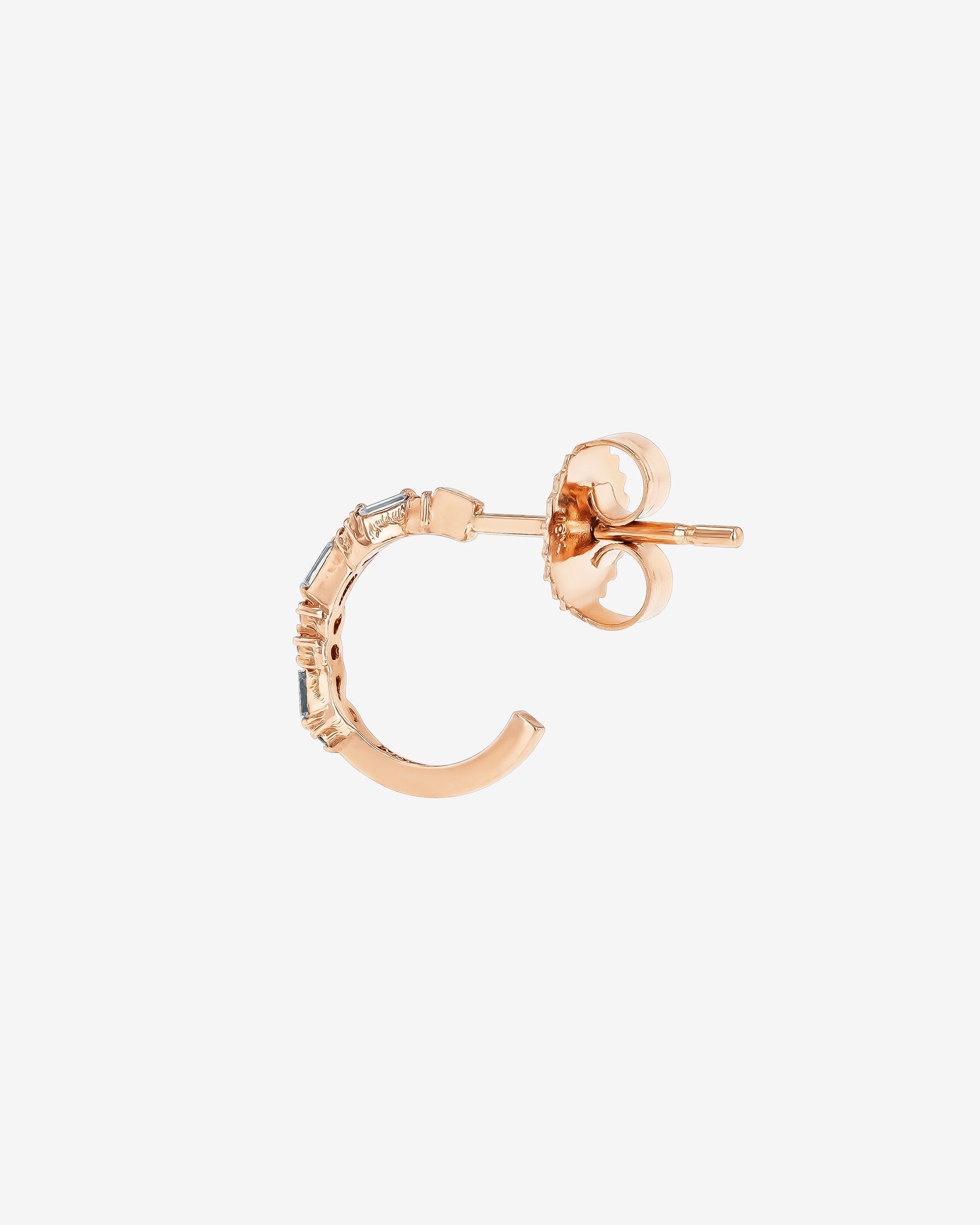 Suzanne Kalan Classic Diamond Thin Mix Mini Hoops in 18k rose gold