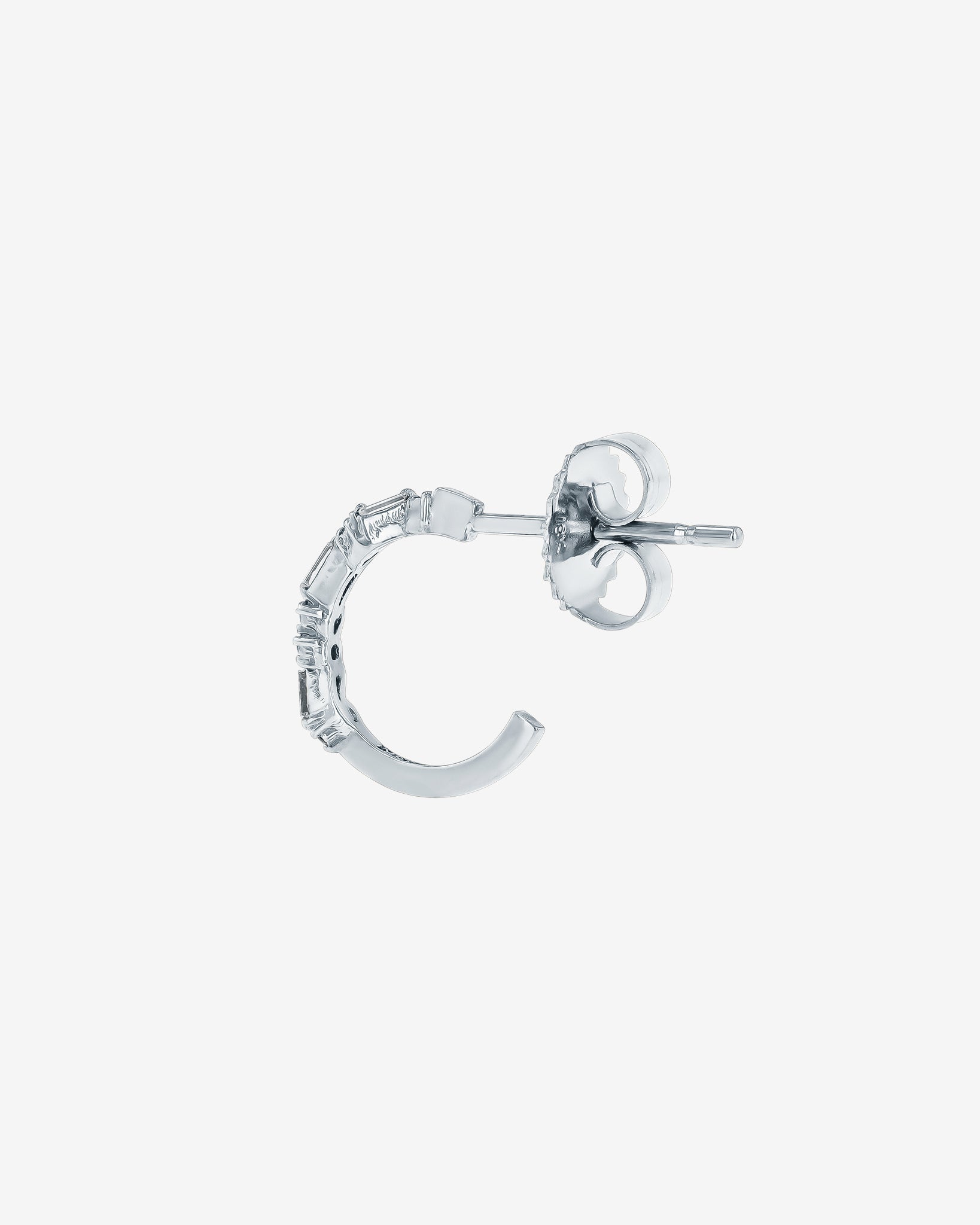 Suzanne Kalan Classic Diamond Thin Mix Mini Hoops in 18k white gold