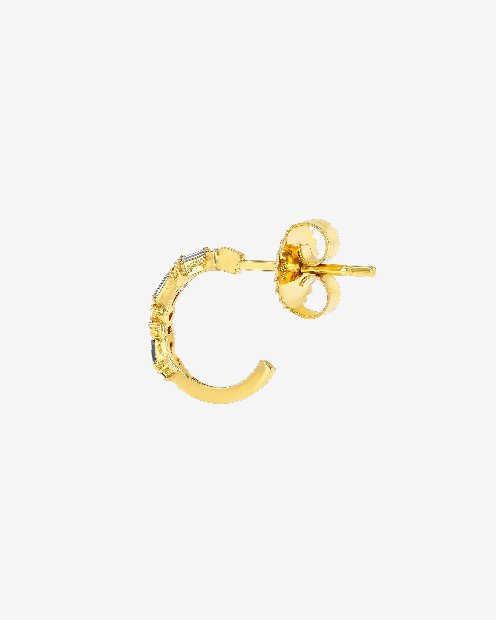 Suzanne Kalan Classic Diamond Thin Mix Mini Hoops in 18k yellow gold