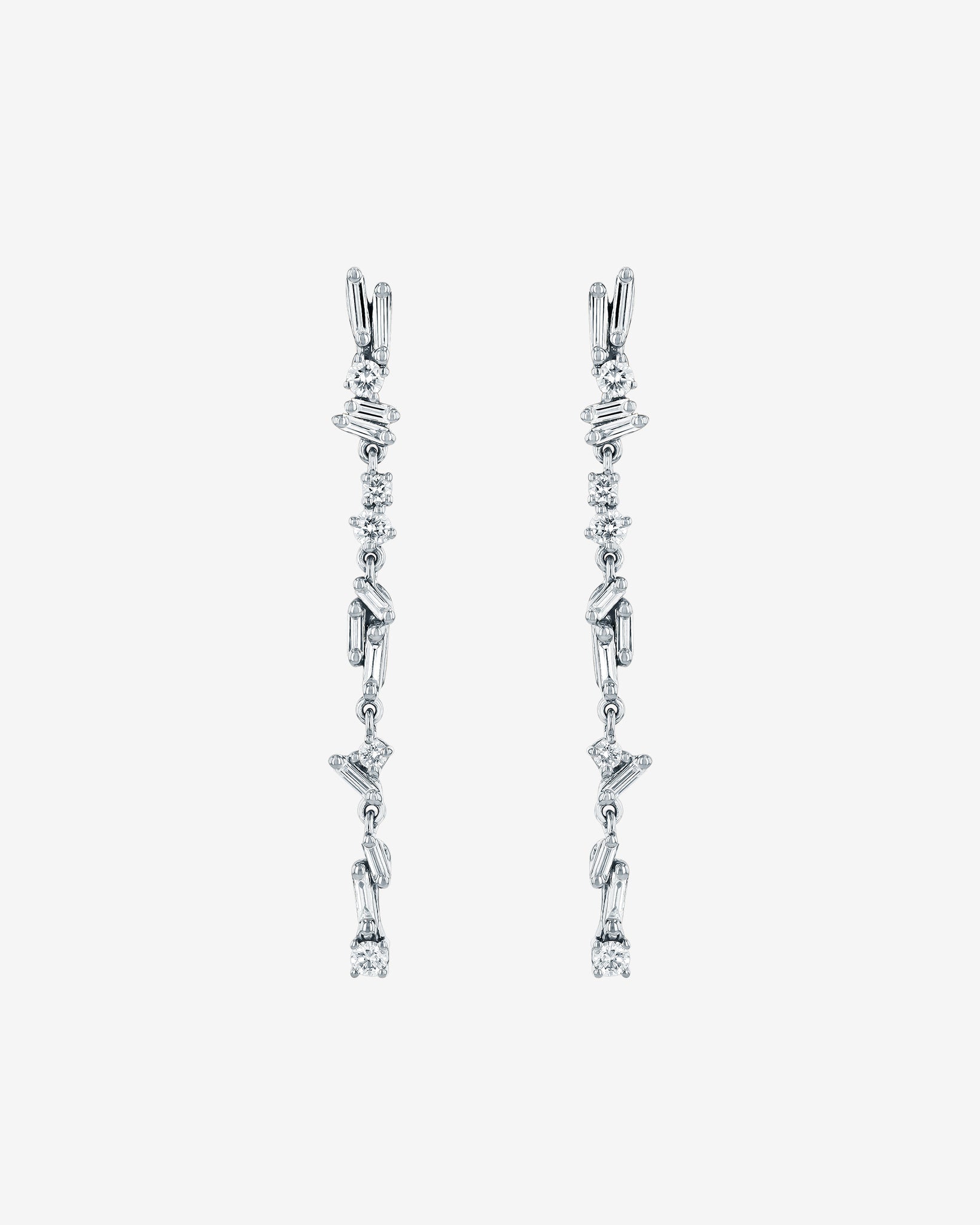 Suzanne Kalan Classic Diamond Sparkler Drop Earrings in 18k white gold