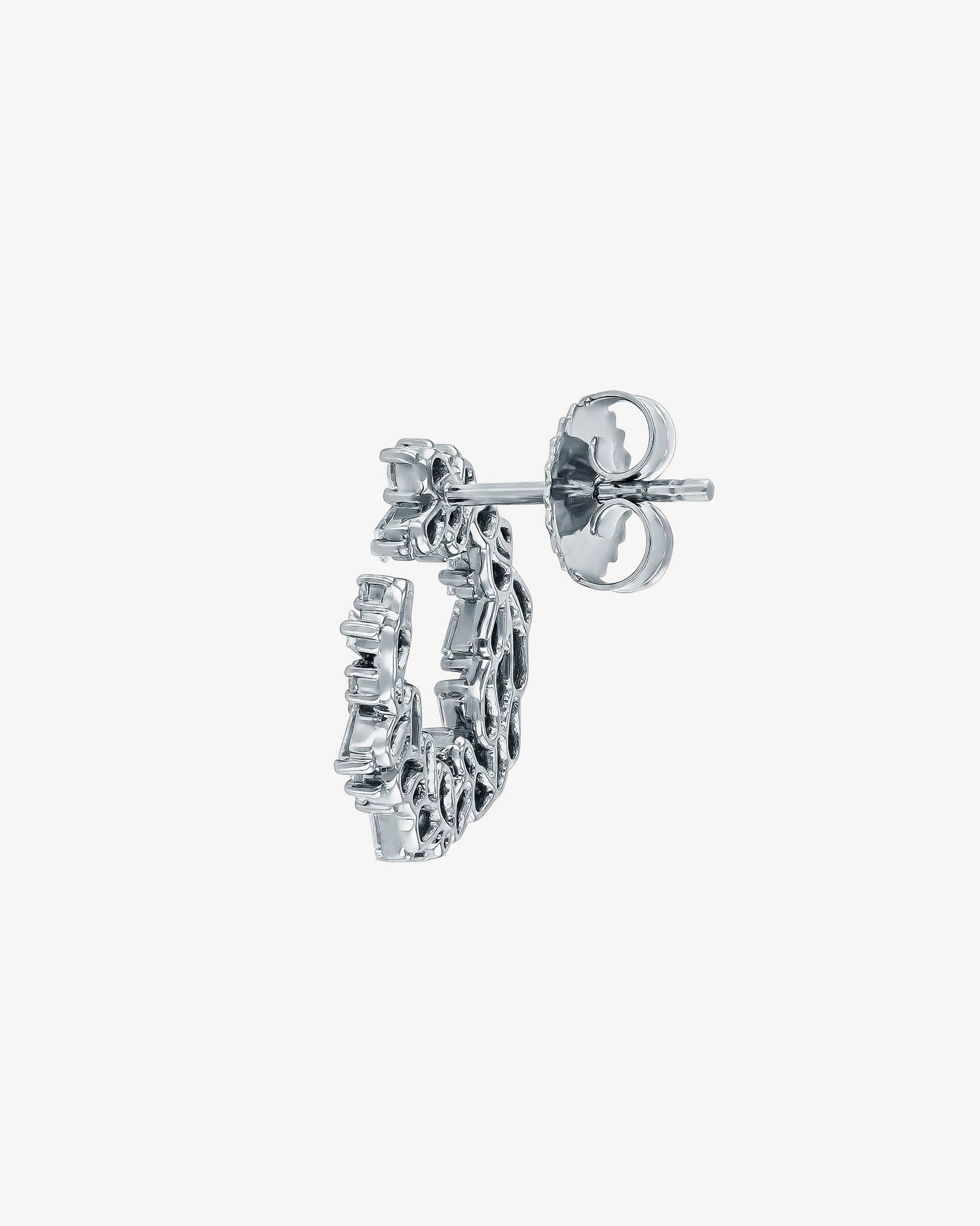 Suzanne Kalan Classic Diamond Sideways Cluster Mini Hoops in 18k white gold