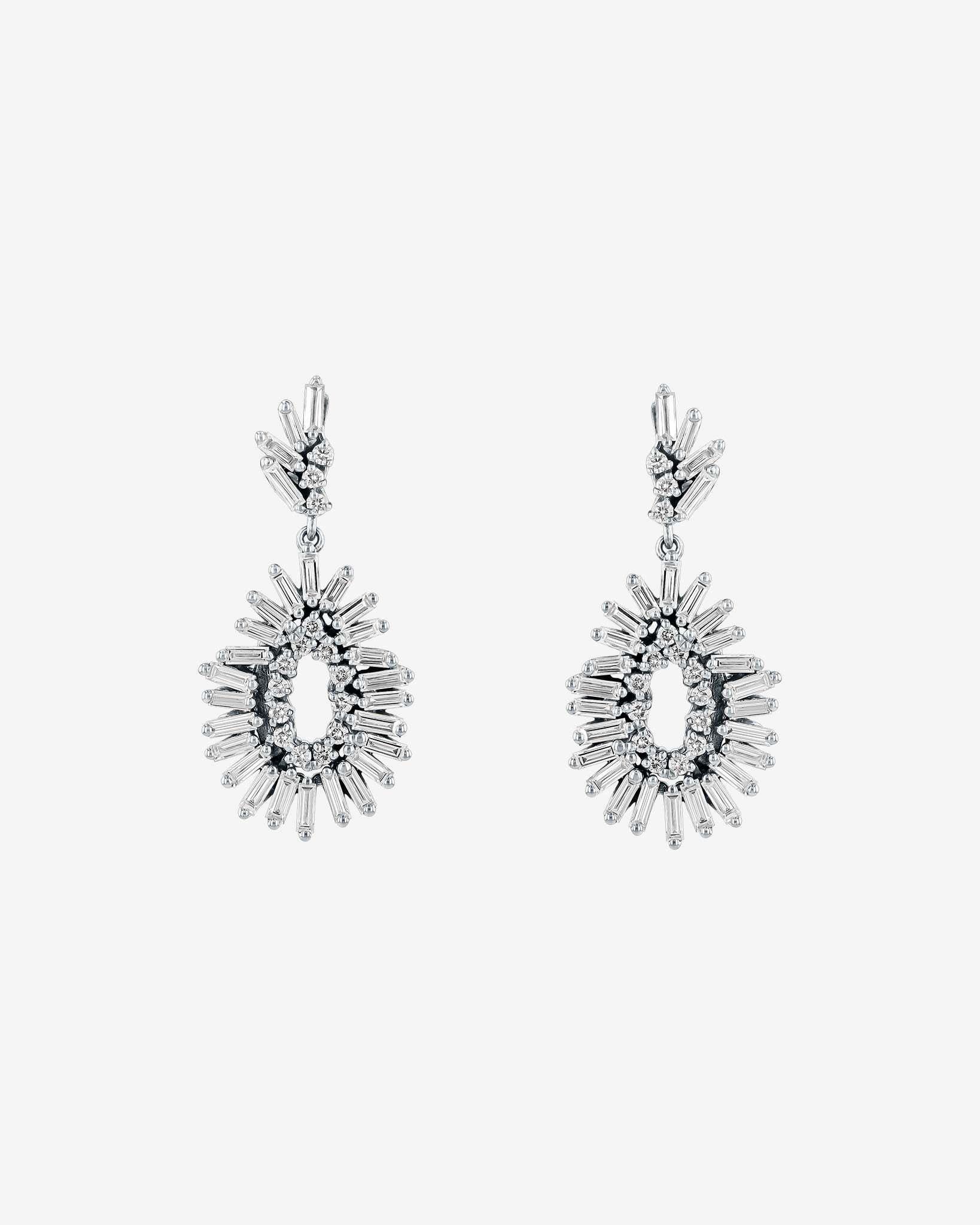 Suzanne Kalan Classic Diamond Mini Tear Drop Earrings in 18k white gold