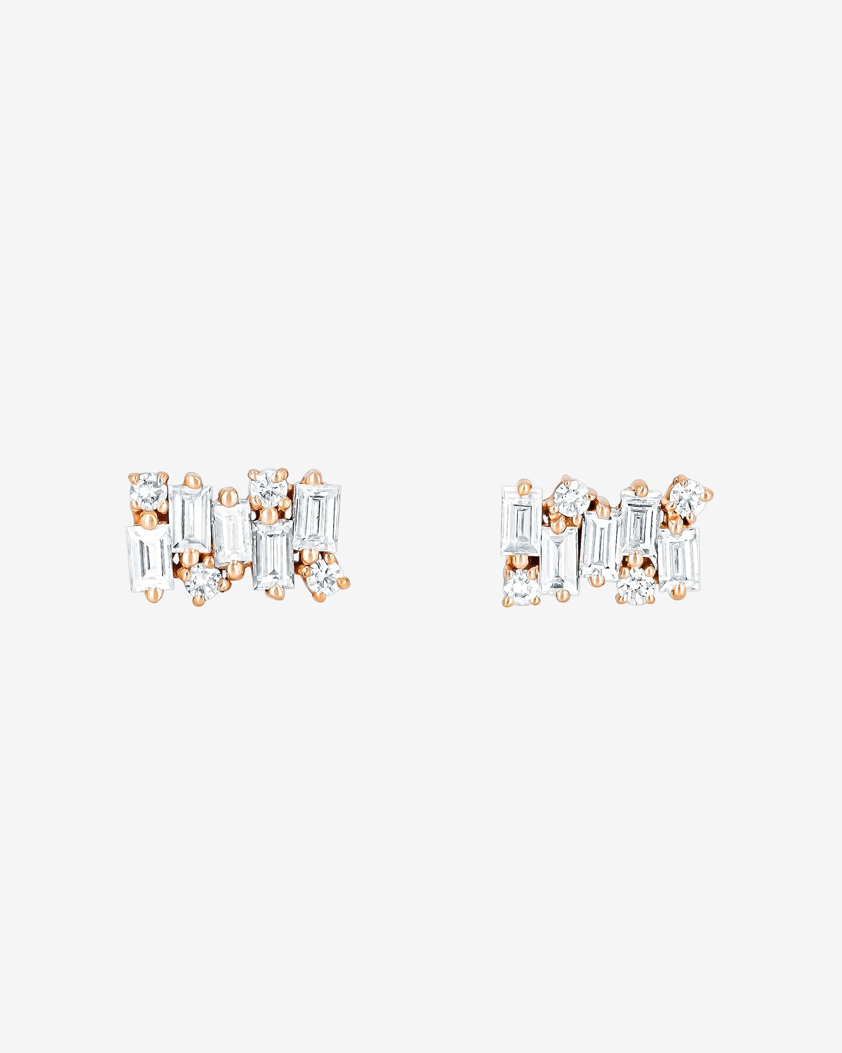 Suzanne Kalan Classic Diamond Shimmer Stud Earrings in 18k rose gold